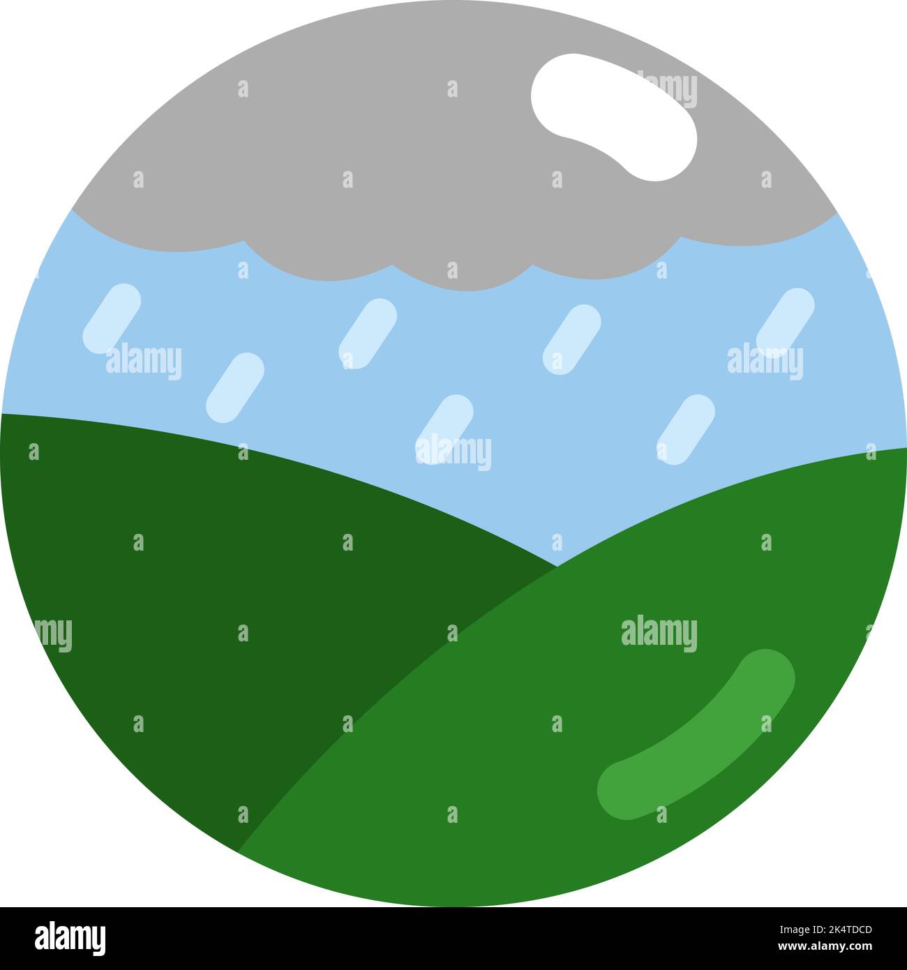 Paysage de pluie de montagne, illustration, vecteur sur fond blanc. Illustration de Vecteur