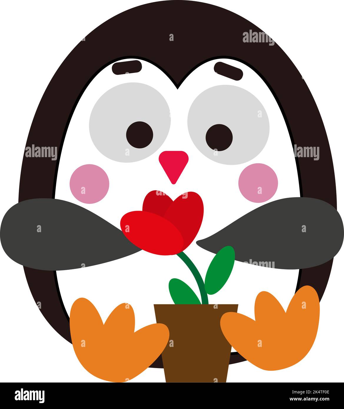 Pingouin avec fleur, illustration, vecteur sur fond blanc. Illustration de Vecteur Pingouin avec fleur, illustration, vecteur sur fond blanc. Illustration de Vecteur