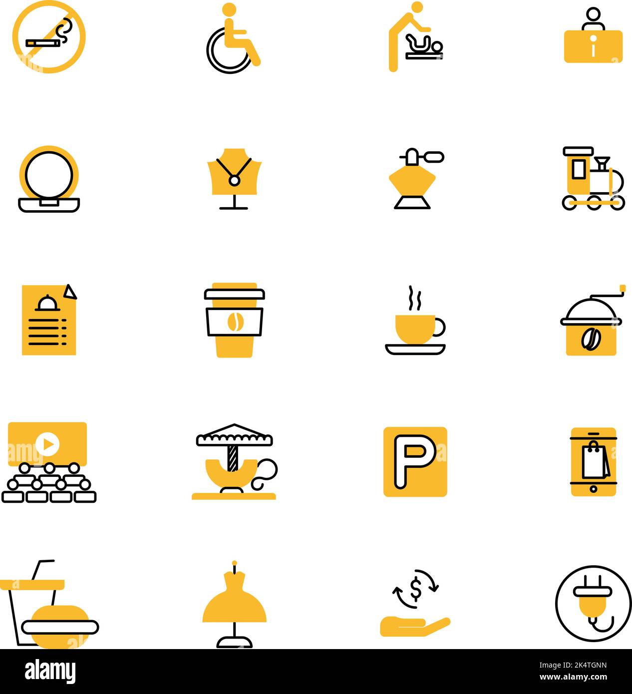 Centre commercial place, illustration, vecteur sur fond blanc. Illustration de Vecteur