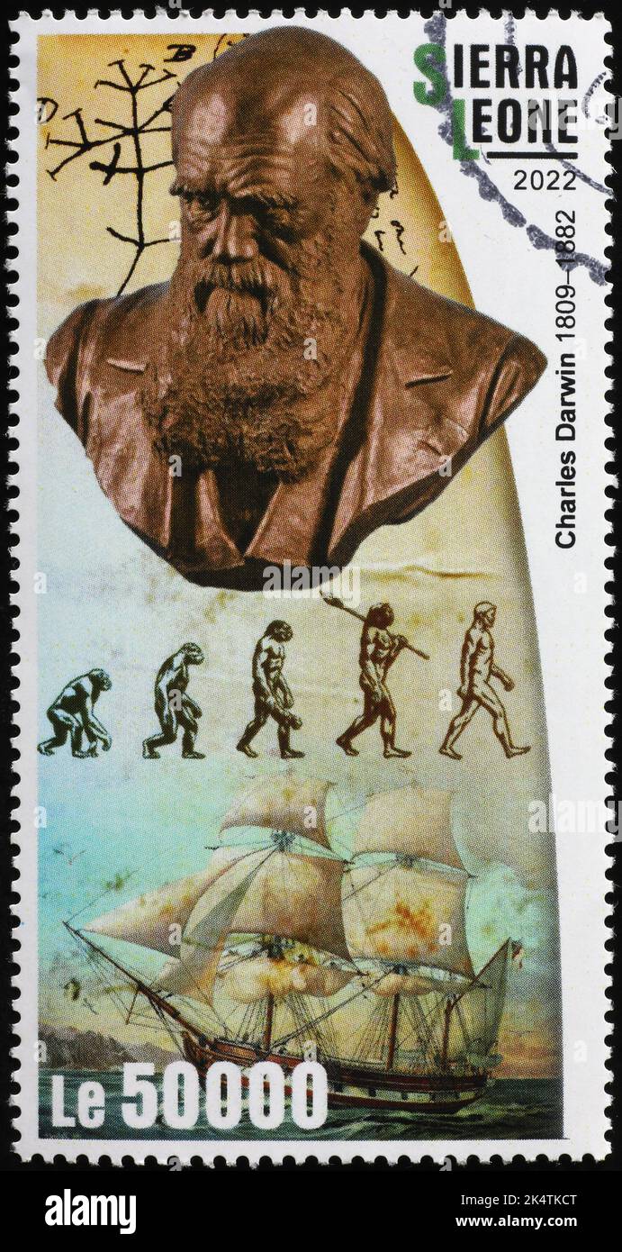 Célébration de Charles Darwin et l'évolution du timbre-poste Banque D'Images