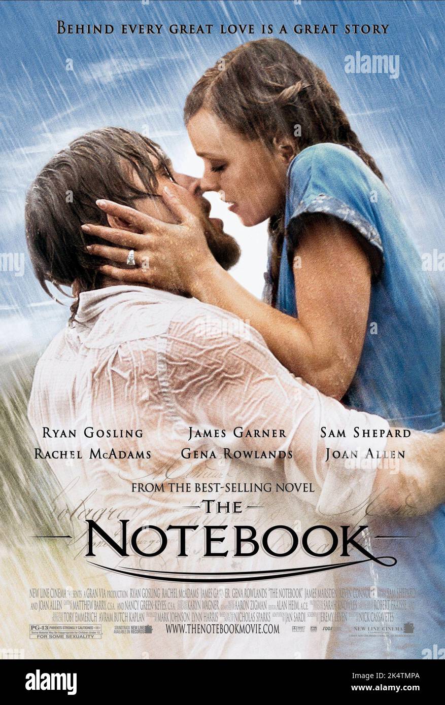 L'ordinateur portable 2004. L'affiche du film pour ordinateur portable. Ryan Gosling et Rachel McAdams Banque D'Images