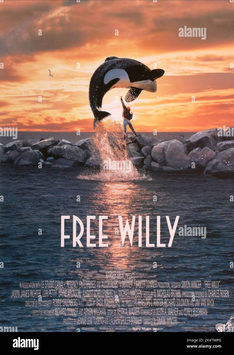Libre Willy 1993. Poster WillyMovie gratuit Banque D'Images