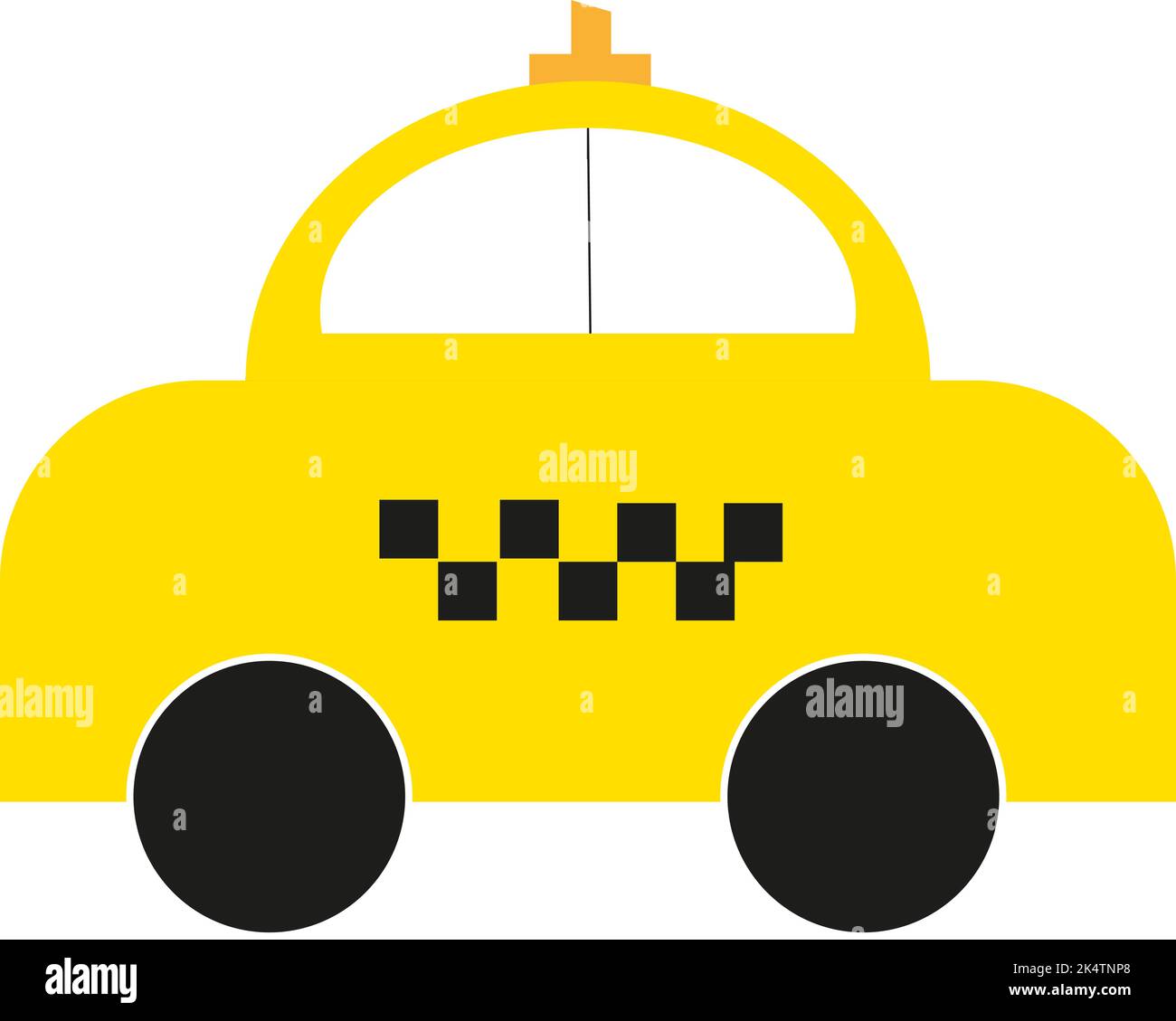 Voiture de taxi jaune, illustration, vecteur sur fond blanc. Illustration de Vecteur