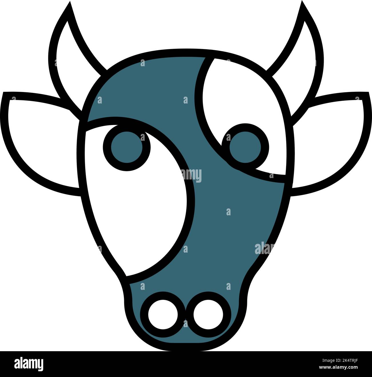 Tête de vache, illustration, vecteur sur fond blanc. Illustration de Vecteur