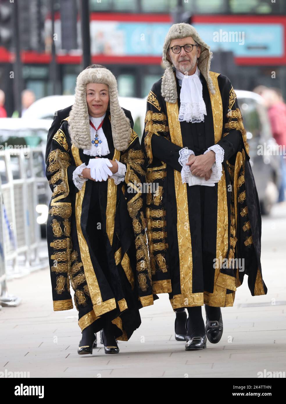 Londres, Royaume-Uni. 03rd octobre 2022. Les juges et l'avocat de King sont vus au début de l'année légale, qui est marquée par un service à l'abbaye de Westminster et est suivi d'une réception aux chambres du Parlement, qui est accueillie par le Lord Chancellor (Brandon Lewis). Début de l'année légale, Westminster, Londres, Royaume-Uni sur 3 octobre 2022 Credit: Paul Marriott/Alay Live News Banque D'Images