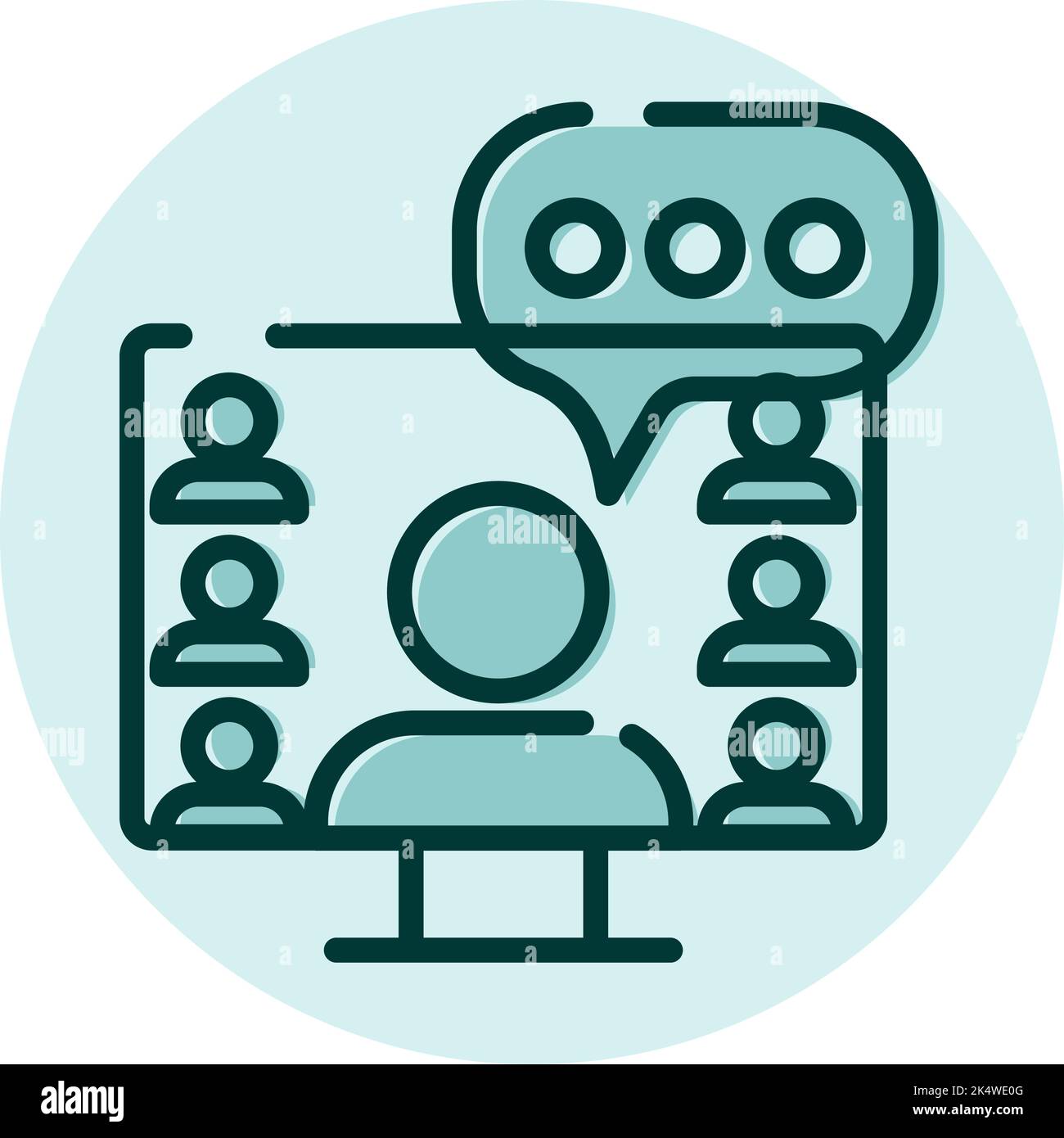 Leçons en ligne, illustration, vecteur sur fond blanc. Illustration de Vecteur