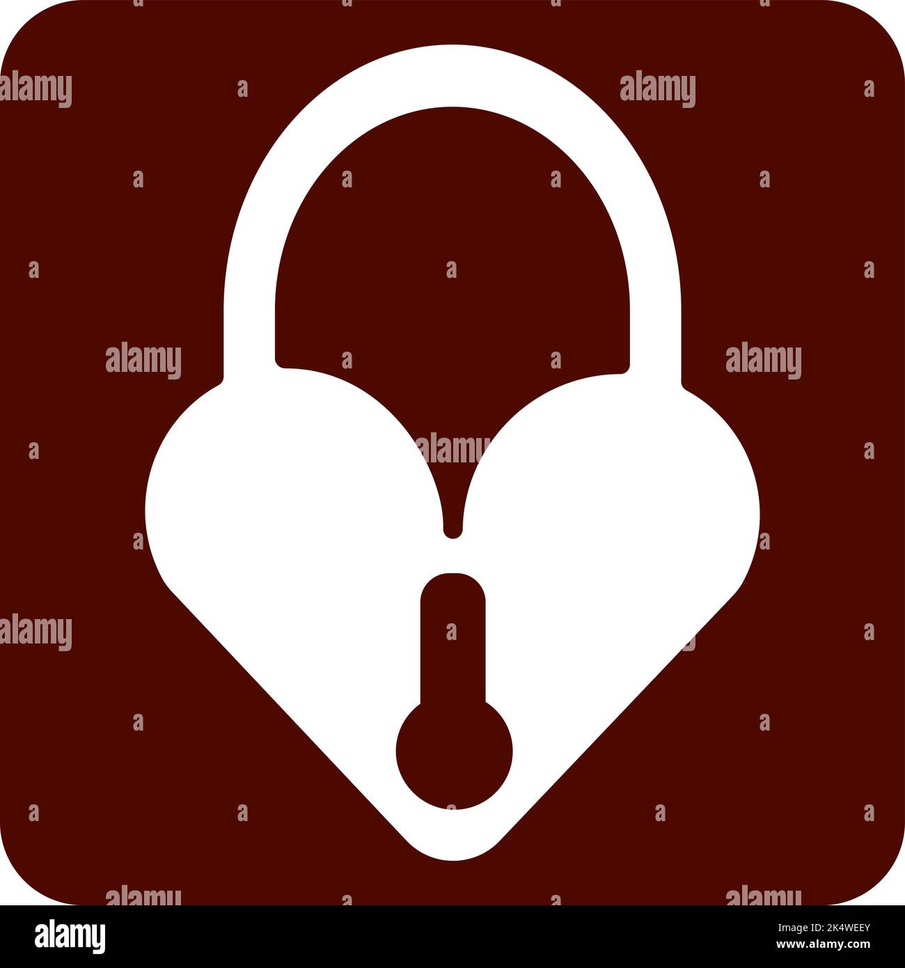 Serrure de coeur de Saint-Valentin, illustration, vecteur sur fond blanc. Illustration de Vecteur