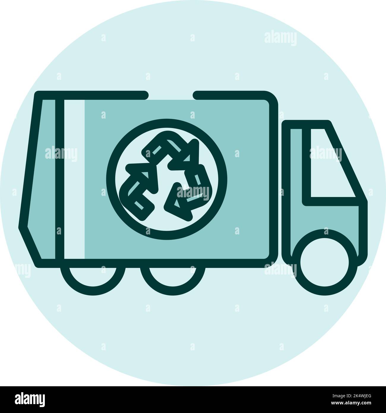 Camion à ordures de l'industrie des affaires, illustration, vecteur sur un fond blanc. Illustration de Vecteur