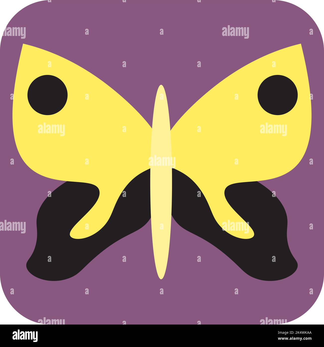 Papillon jaune et noir, illustration, vecteur sur fond blanc. Illustration de Vecteur