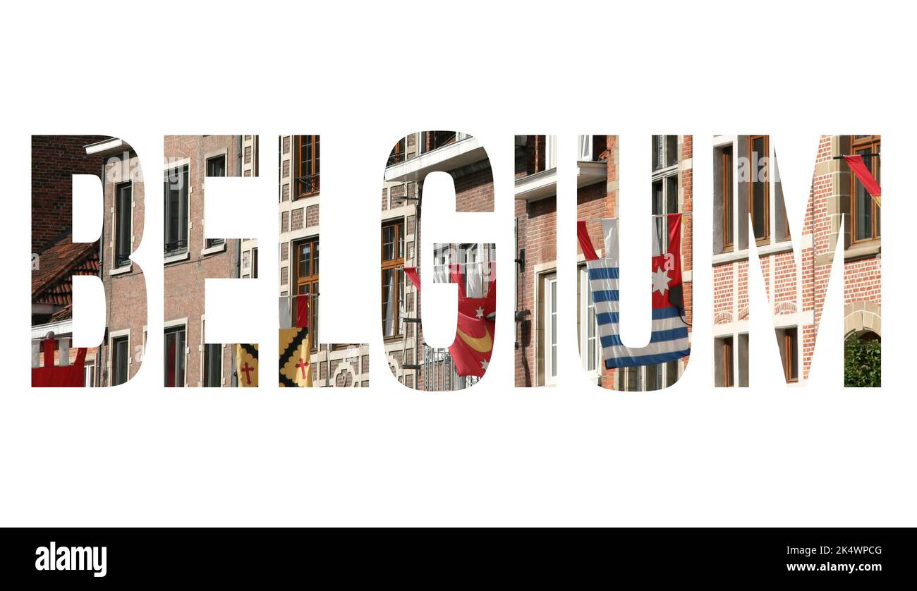 Symbole texte Bulgarie - nom de pays mot photo silhouette. Banque D'Images