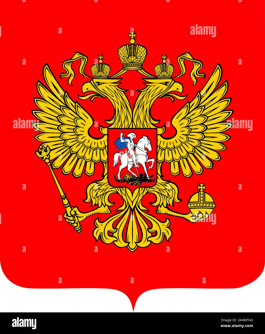 Les armoiries nationales de la Fédération de Russie. Banque D'Images