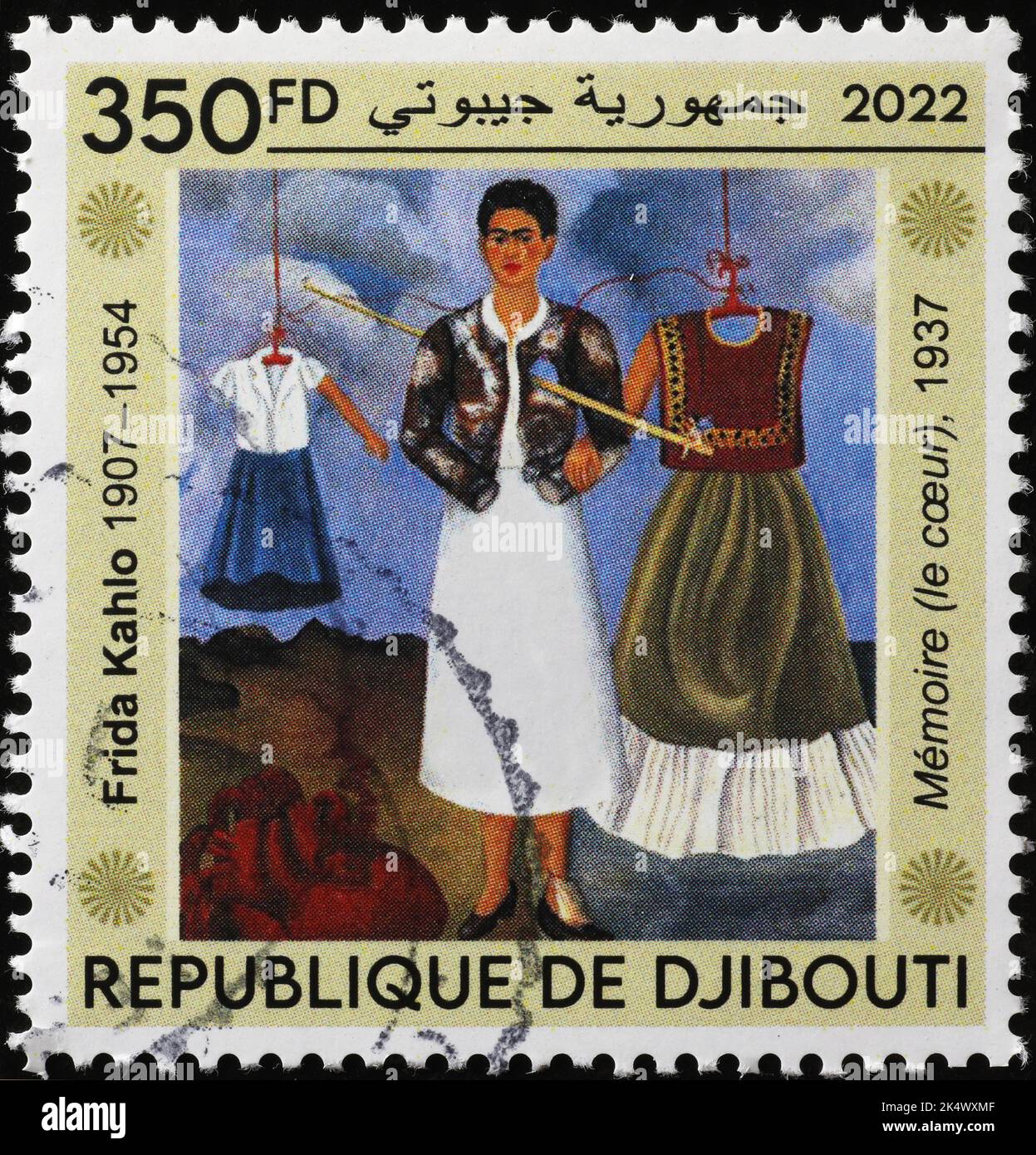 Mémoire, le coeur, par Frida Kahlo sur timbre-poste Banque D'Images