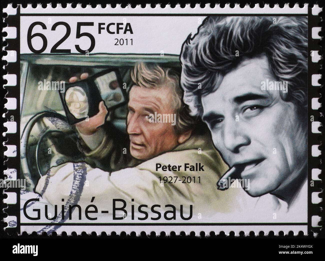 Peter Falk sur le timbre de la Guinée-Bissau Banque D'Images