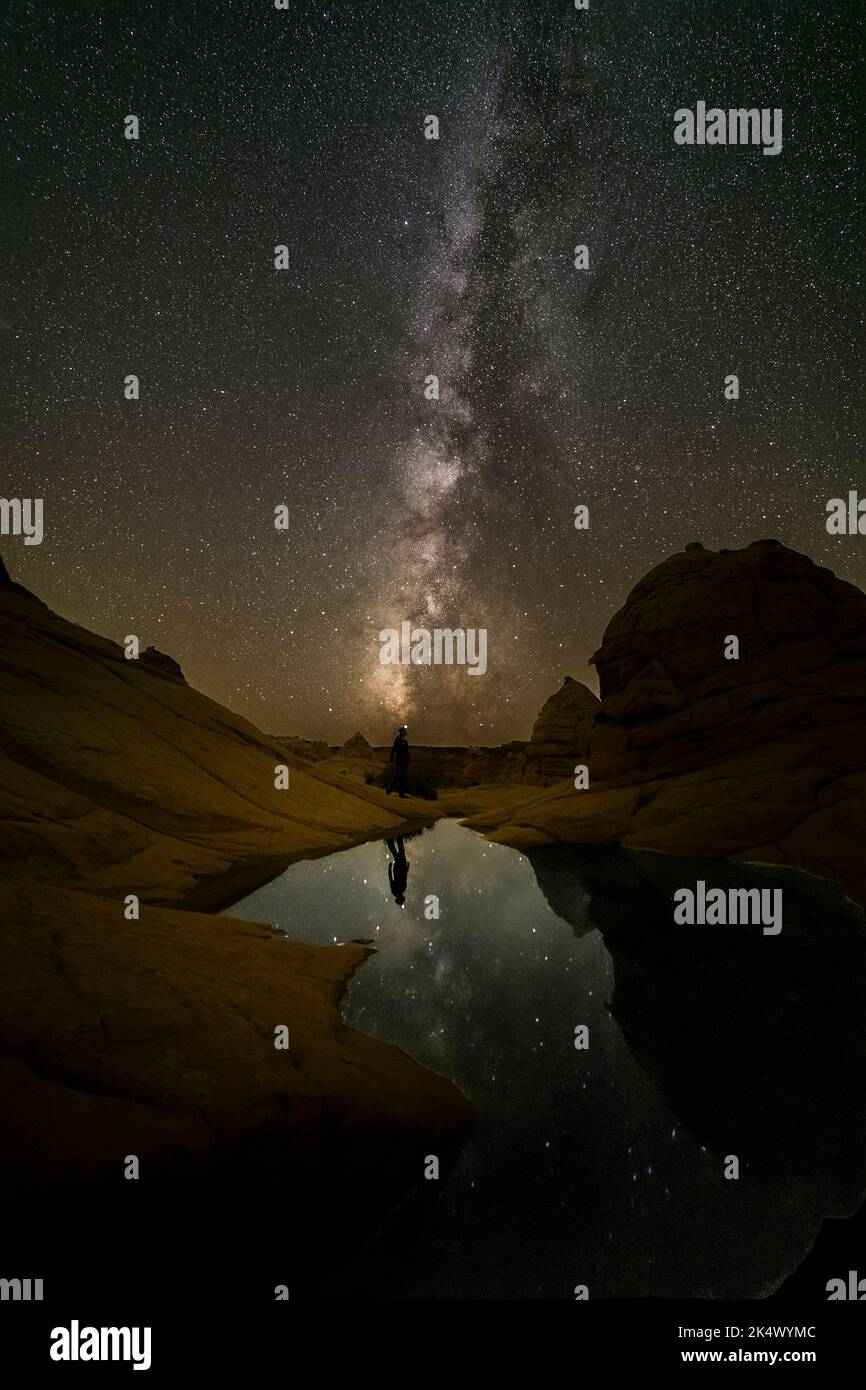 Réflexion étoilée à South Coyote Buttes, dans le nord de l'Arizona Banque D'Images