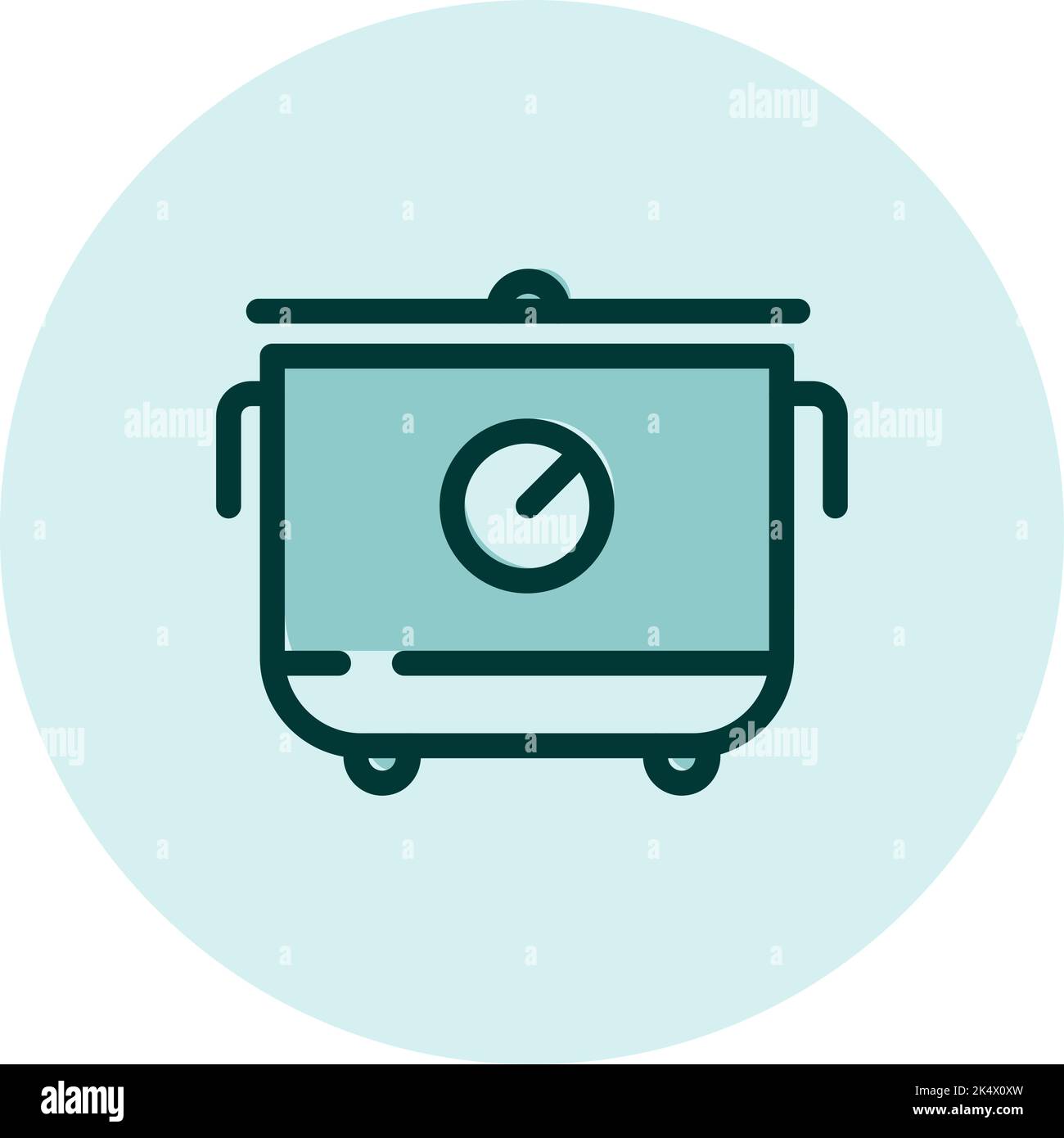 Cuiseur à riz pour l'électronique domestique, illustration, vecteur sur fond blanc. Illustration de Vecteur