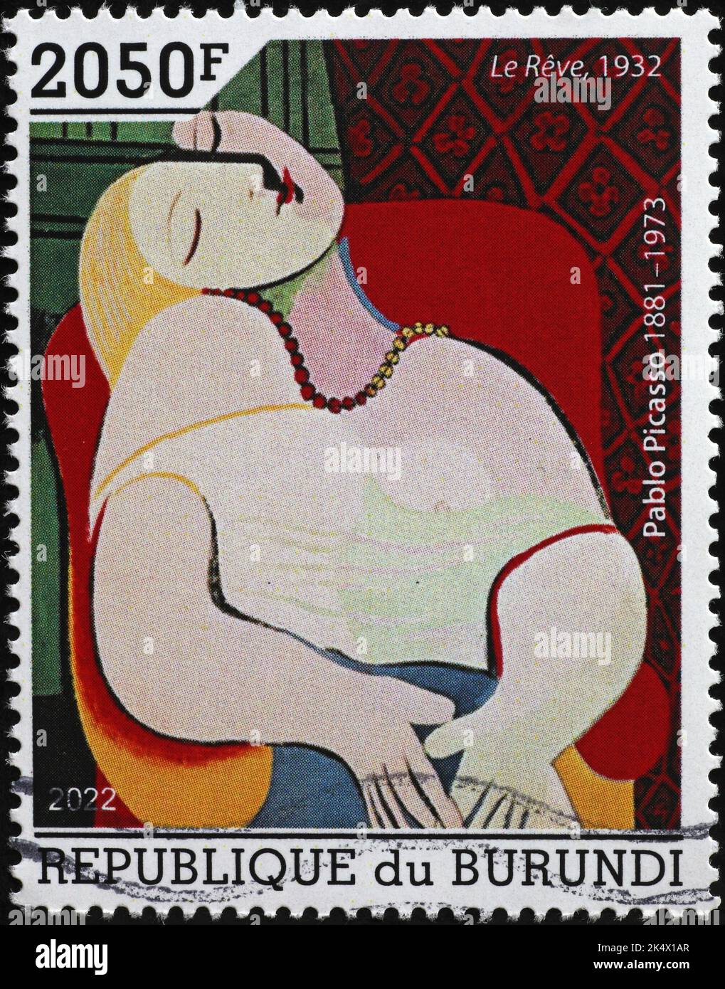 Le rêve de Pablo PICASO sur le timbre-poste africain Banque D'Images