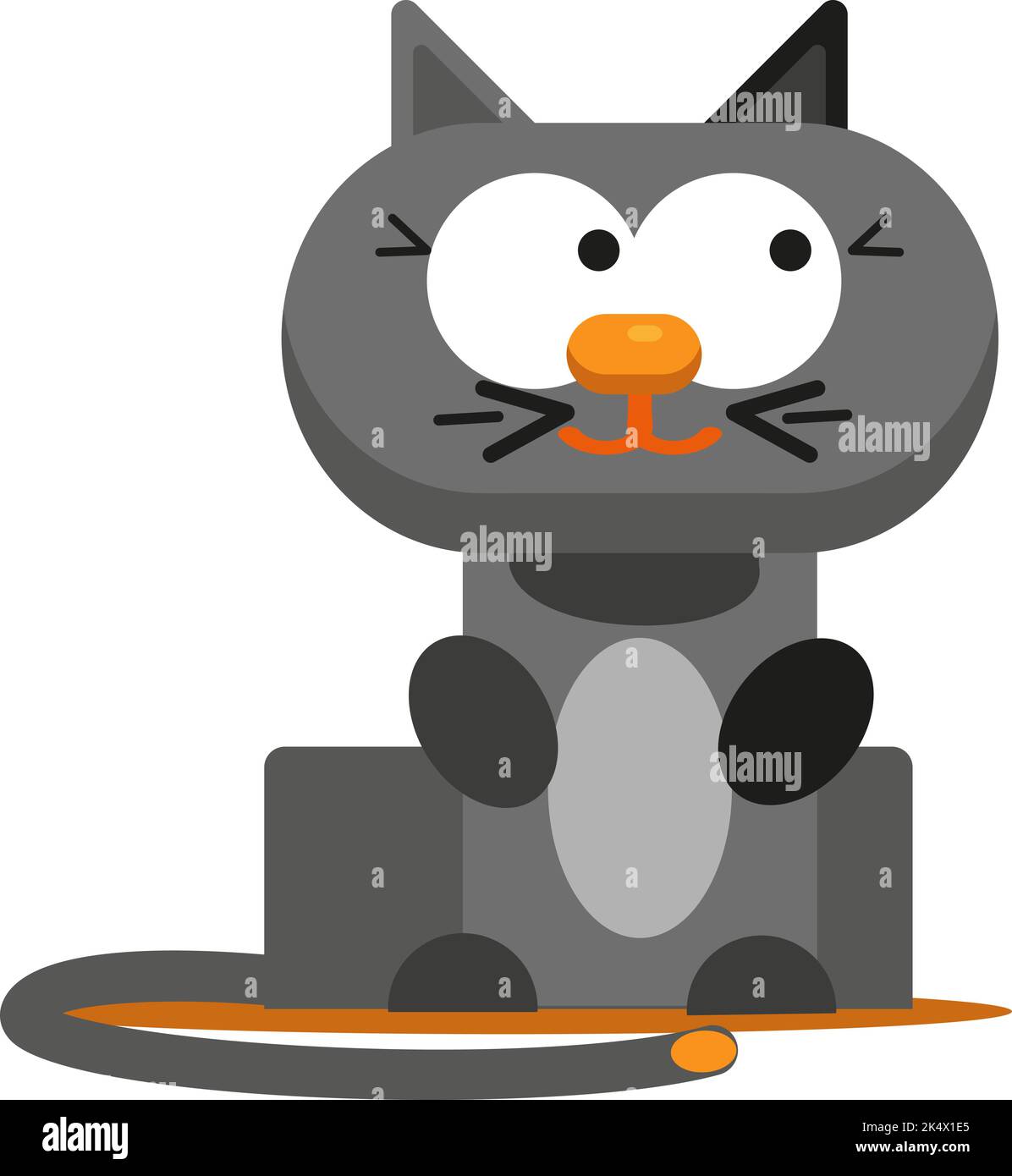 Chat gris surprise, illustration, vecteur sur fond blanc. Illustration de Vecteur