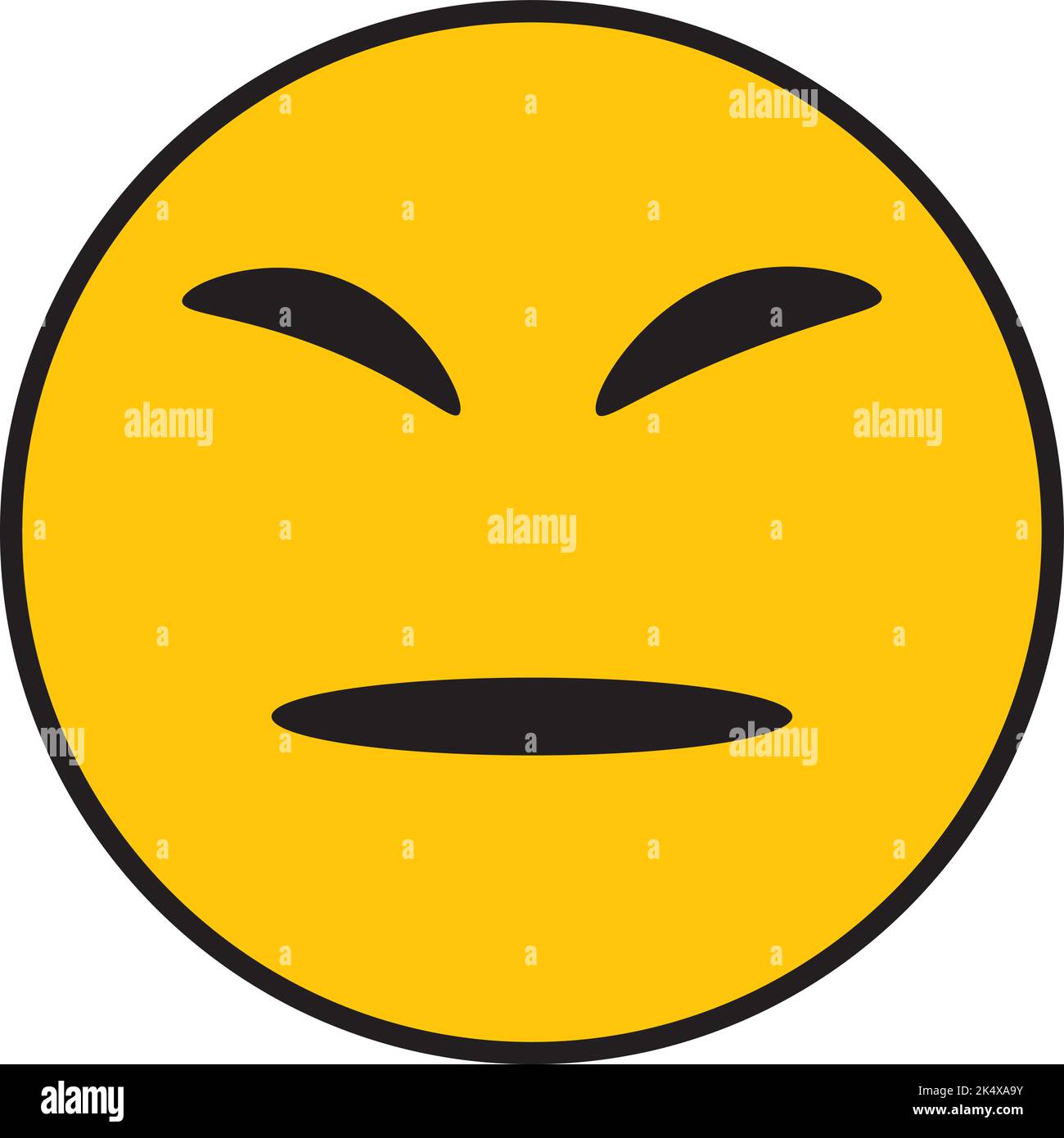 Moody smiley, illustration, vecteur sur fond blanc. Illustration de Vecteur