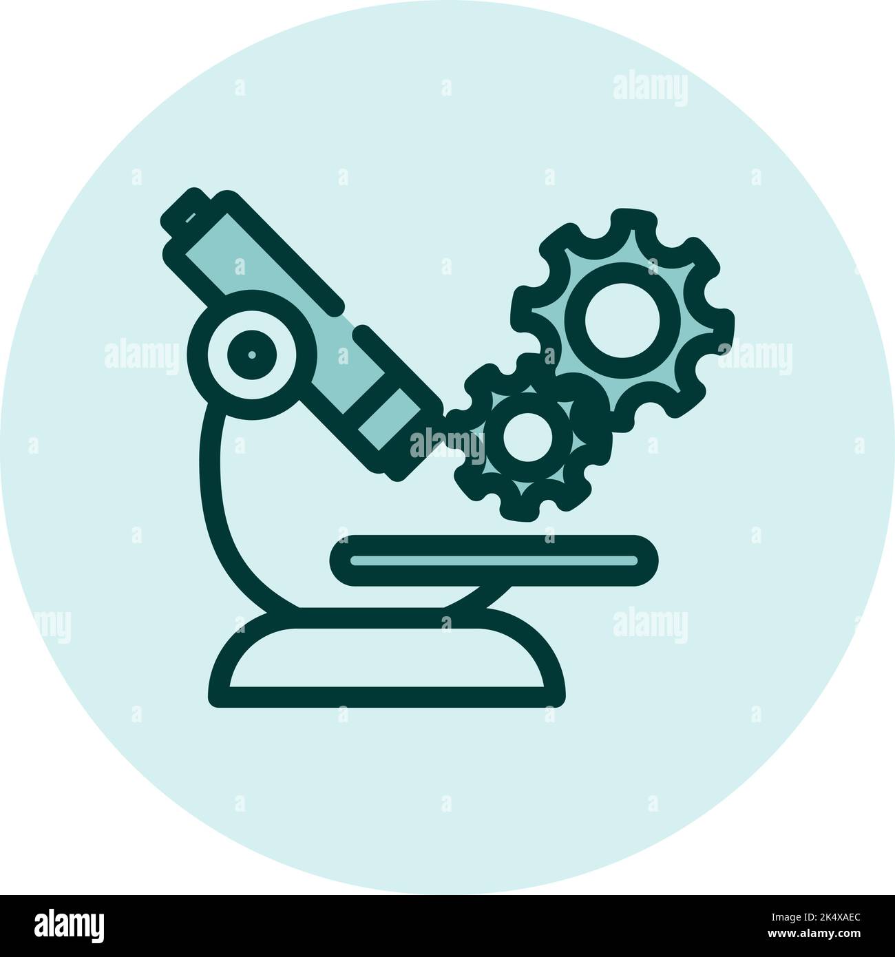 Recherche au microscope, illustration, vecteur sur fond blanc. Illustration de Vecteur