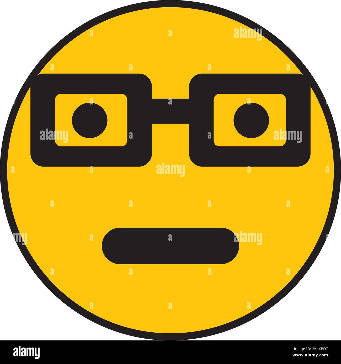 Smiley avec des lunettes, illustration, vecteur sur fond blanc. Illustration de Vecteur