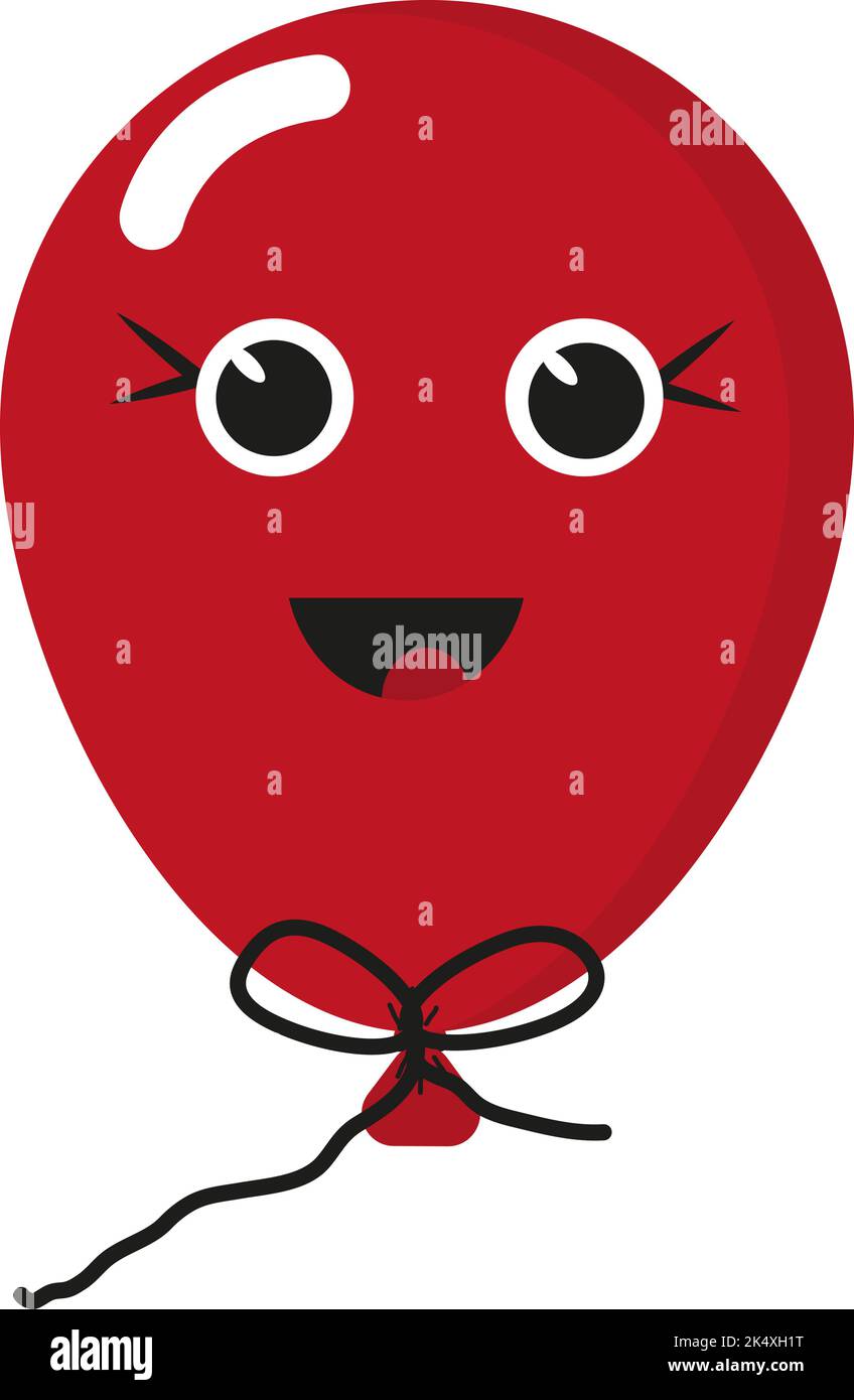 Ballon rouge joyeux, illustration, vecteur sur fond blanc. Illustration de Vecteur