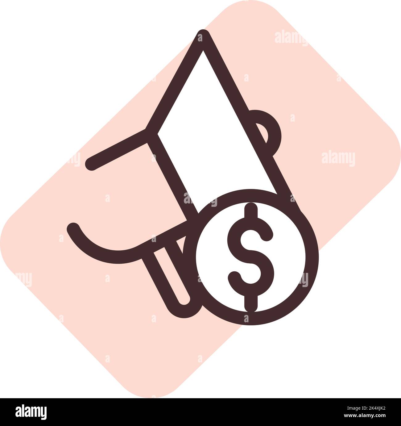 Icône publicitaire, illustration, vecteur sur fond blanc. Illustration de Vecteur