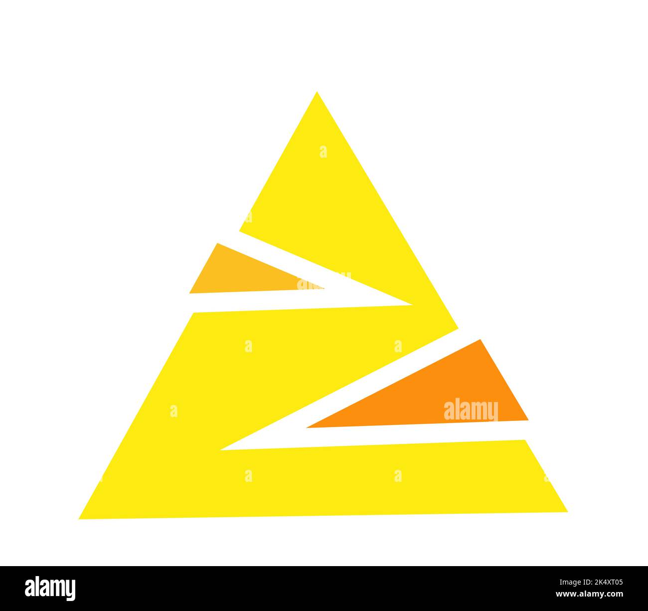 Logo triangle jaune, illustration, vecteur sur fond blanc. Illustration de Vecteur
