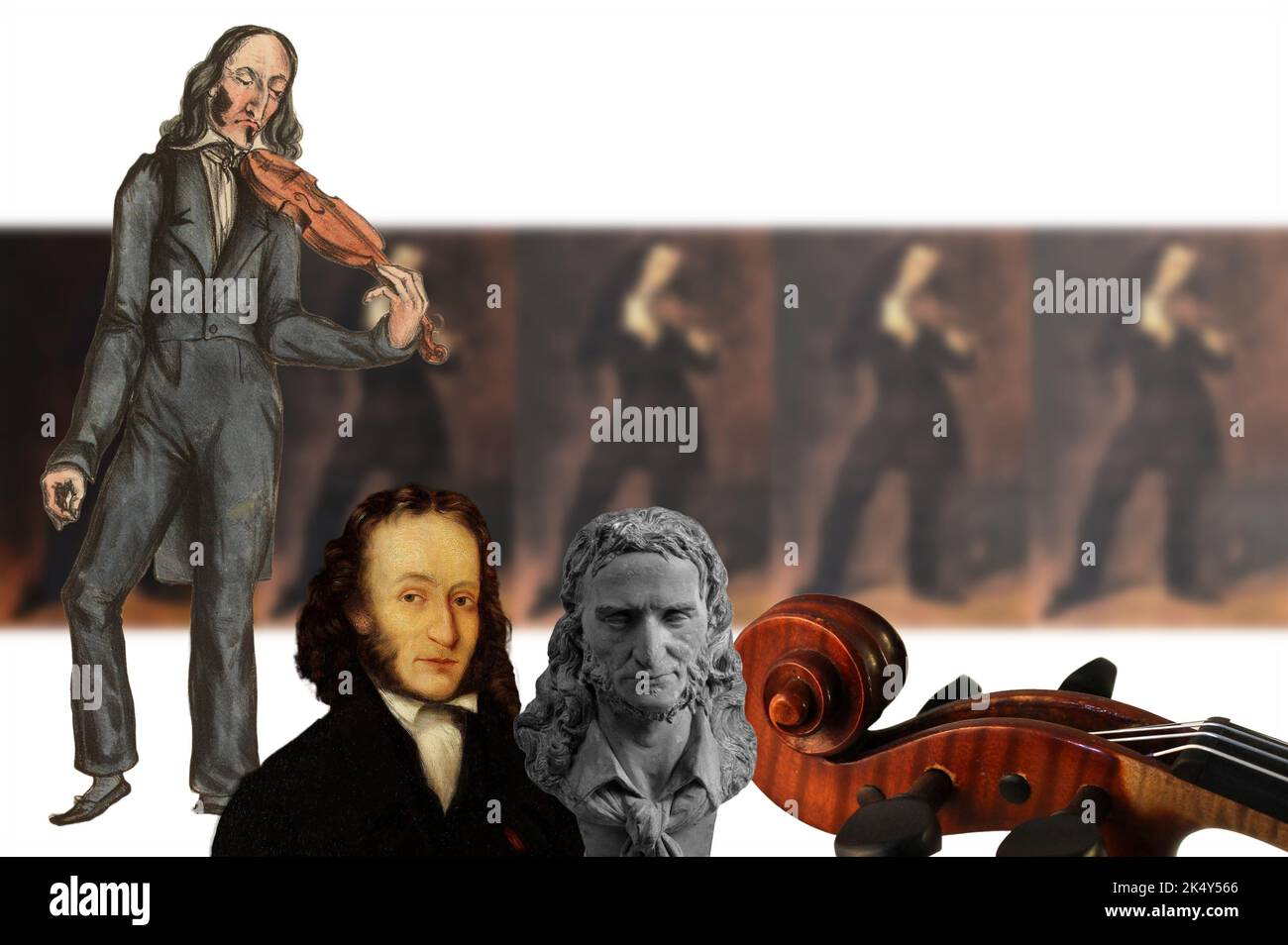 Le plus grand violoniste de tous les temps, l'italien Niccolò Paganini Banque D'Images