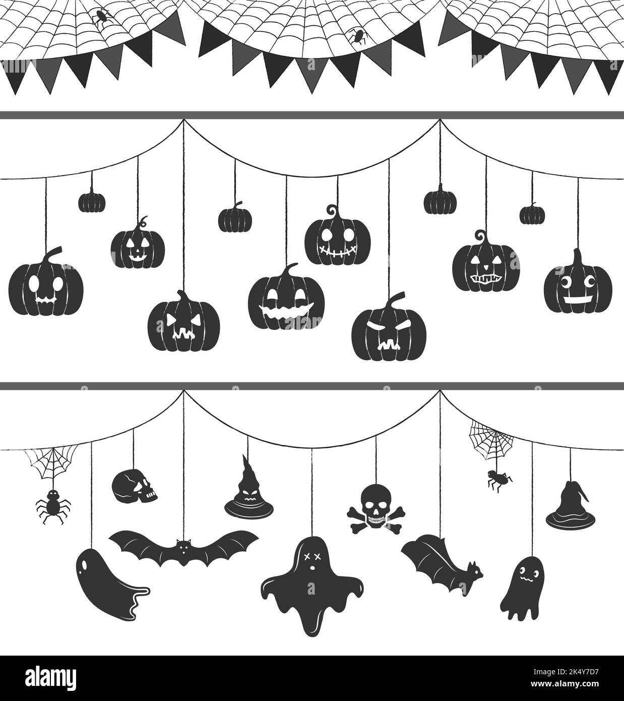 Illustration vectorielle de la bannière de décoration de Noël joyeuse pour Halloween. Offrez-vous des fêtes de fin d'année en arrière-plan. Ressource graphique en citrouille sculptée. Social Illustration de Vecteur