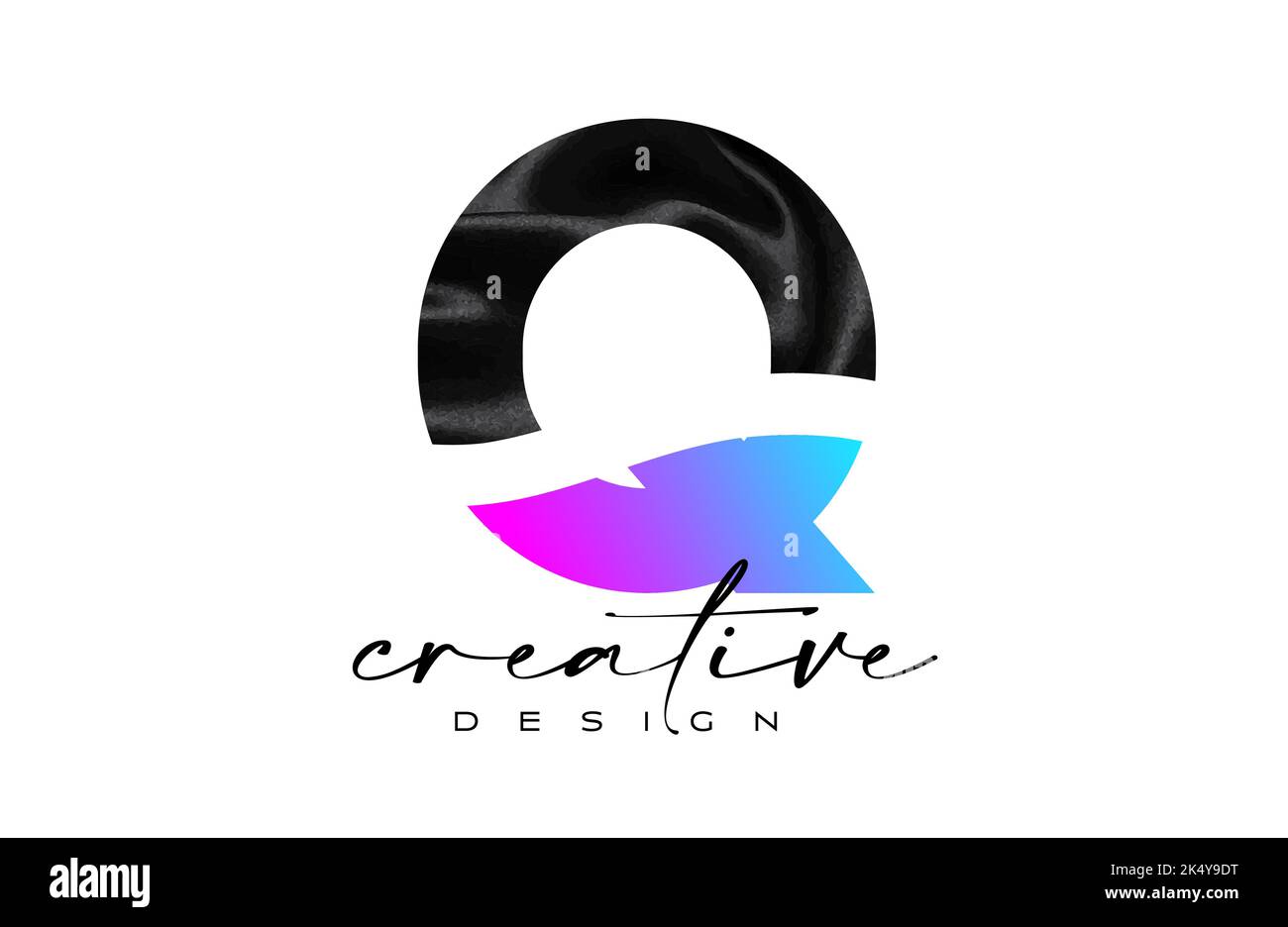 Logo Black Silk Letter Q avec texture textile et vecteur de création. Élégant logo lettre Q en toile de soie noire Illustration Illustration de Vecteur