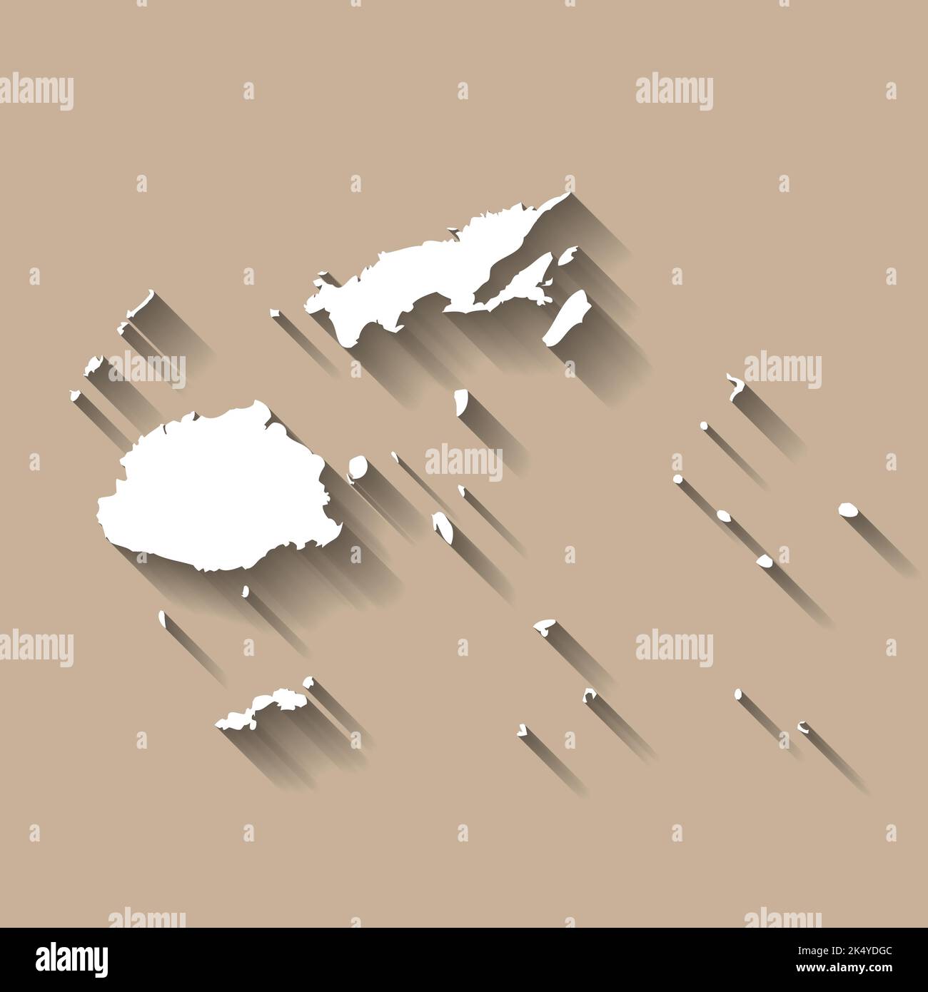 Silhouette de la carte de pays vectorielle des Fidji Illustration de Vecteur