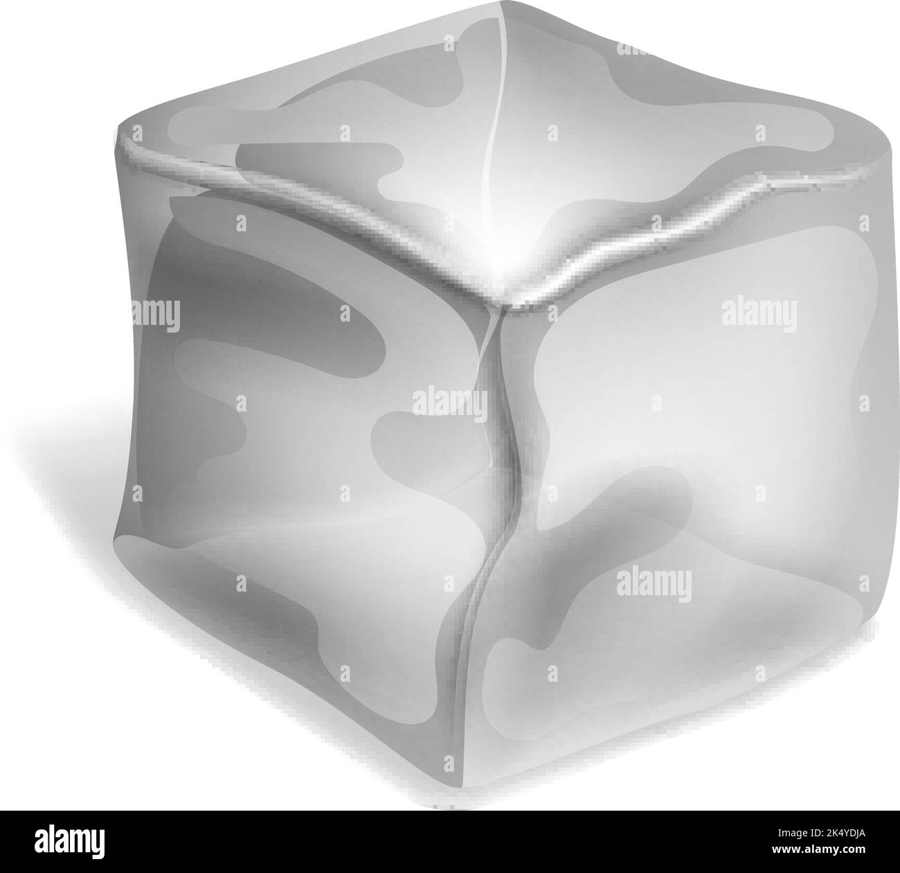 Cube de glace. Forme solide stylisée d'eau gelée Illustration de Vecteur