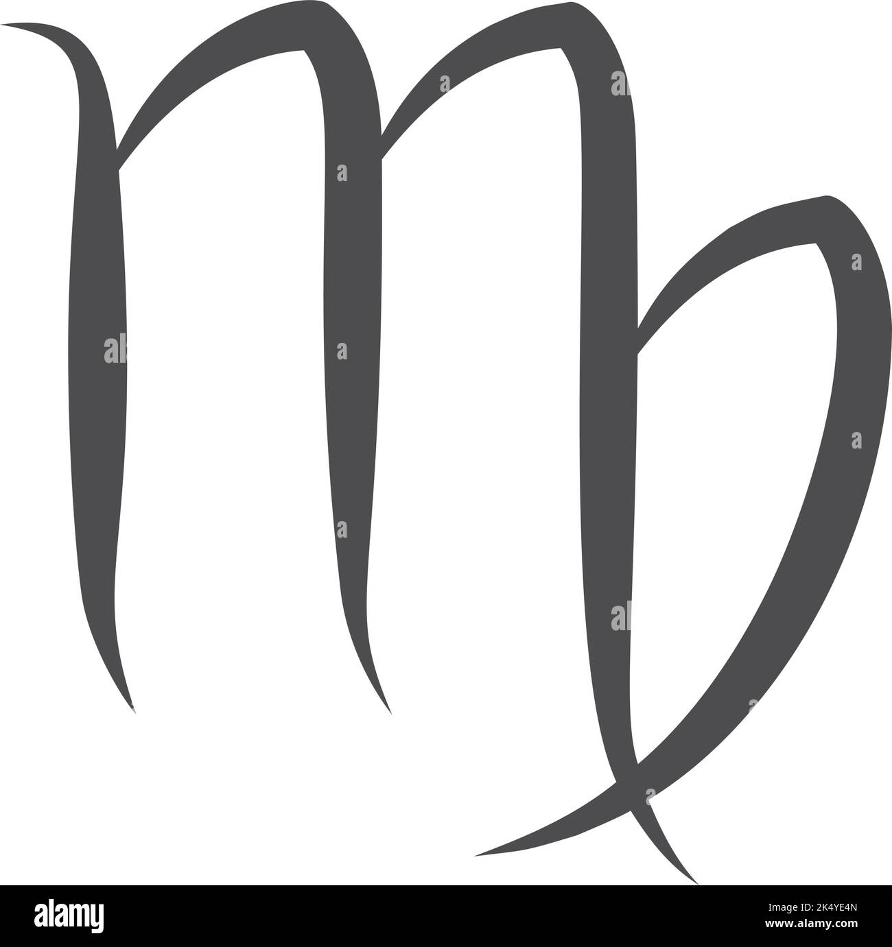 Symbole Vierge. Icône de la ligne noire de l'horoscope du zodiaque Illustration de Vecteur