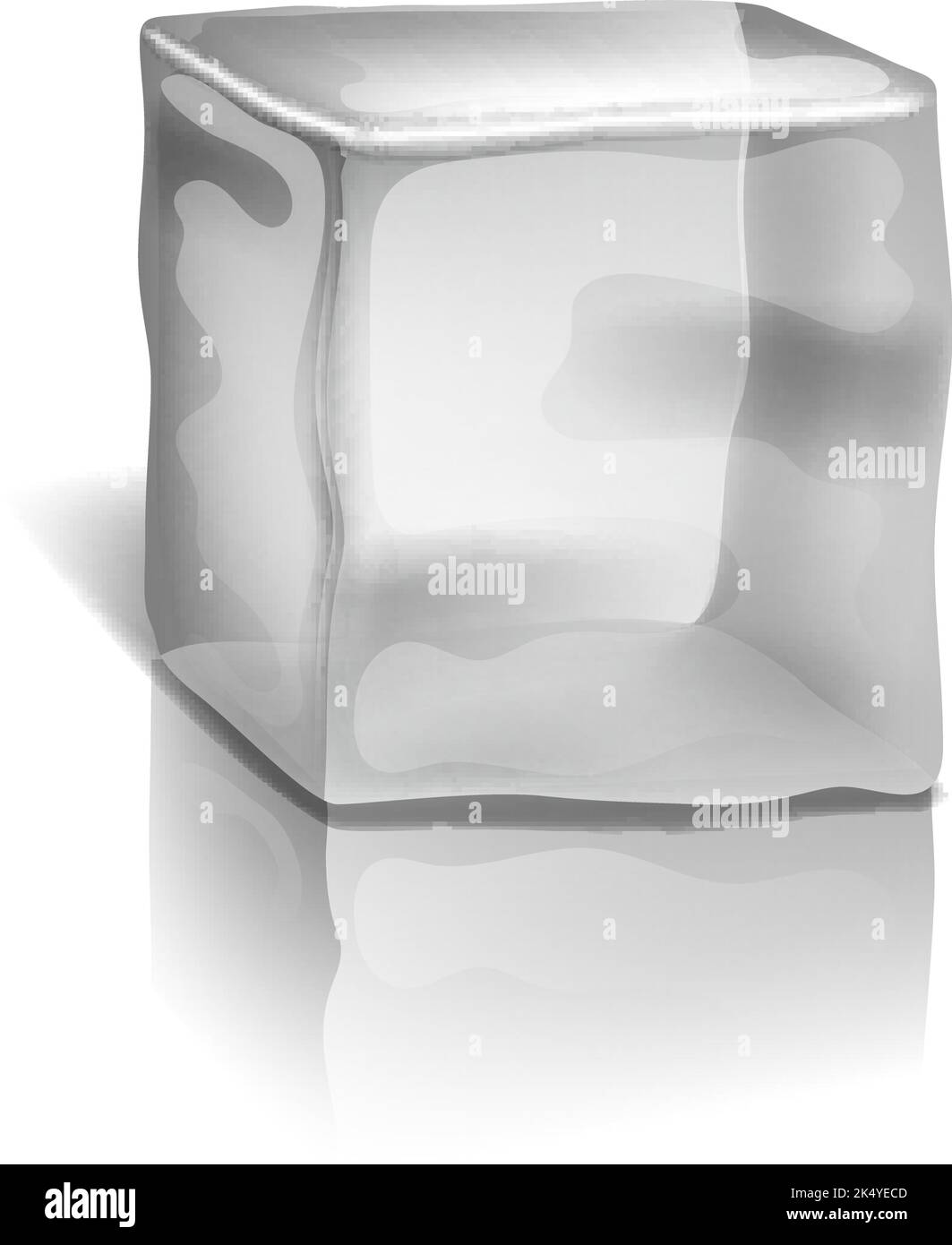 Forme de glace. Eau gelée transparente. Cube en verre Illustration de Vecteur