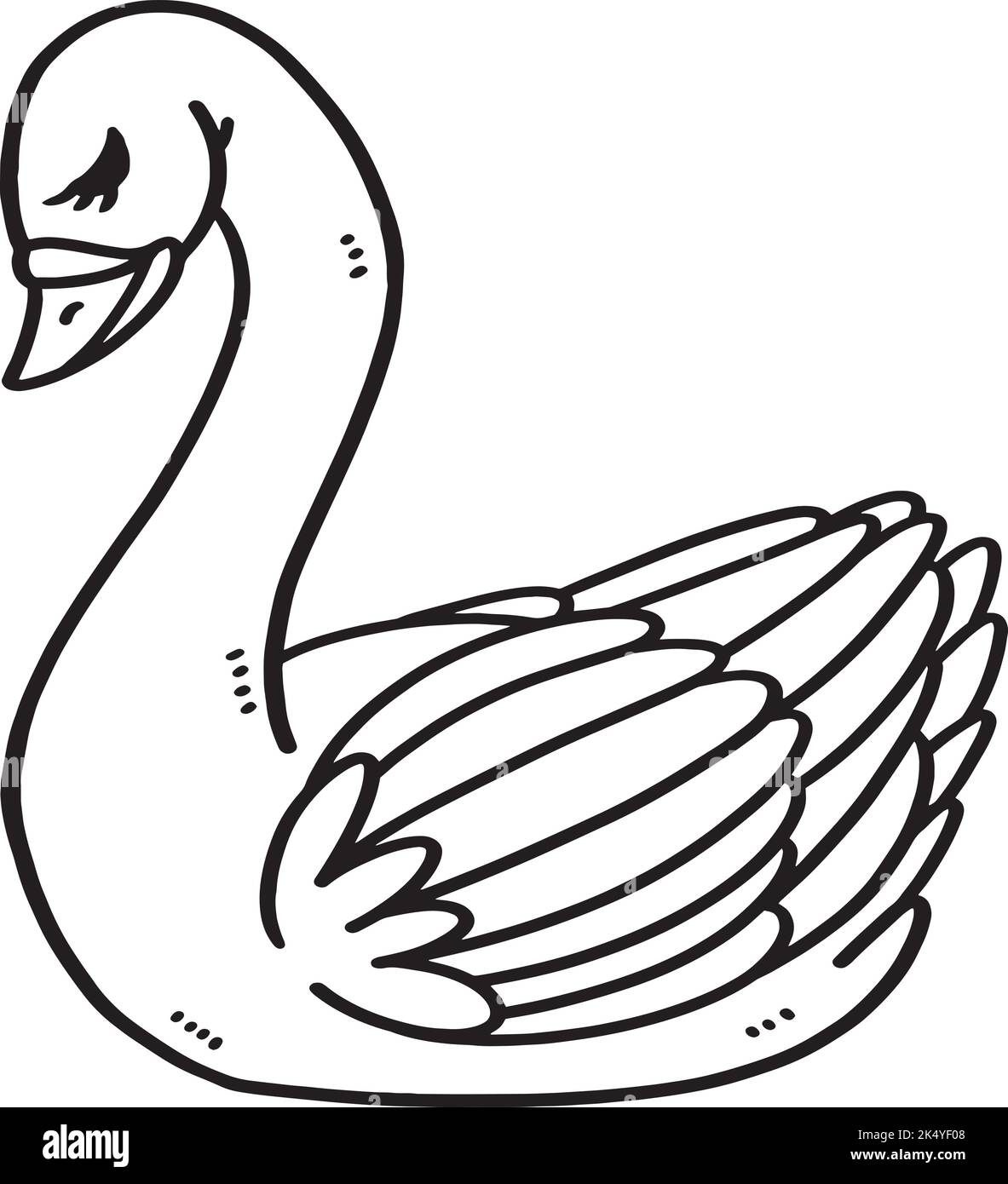 Page de coloriage isolée Swan pour enfants Illustration de Vecteur
