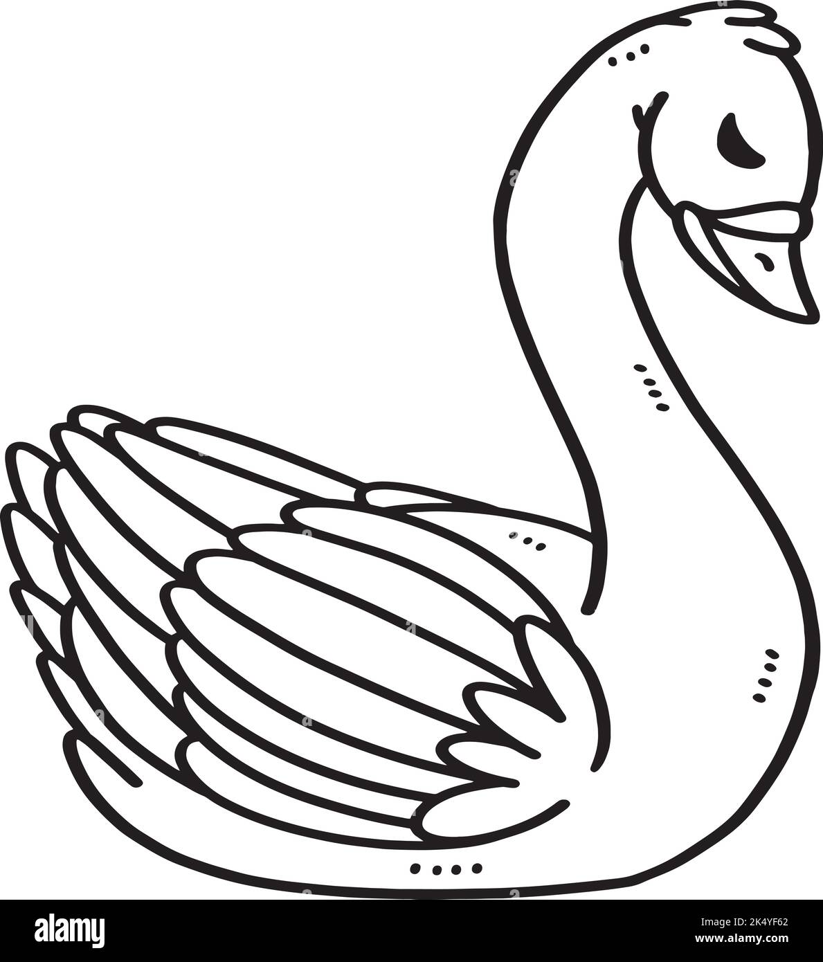 Page de coloriage isolée Swan pour enfants Illustration de Vecteur