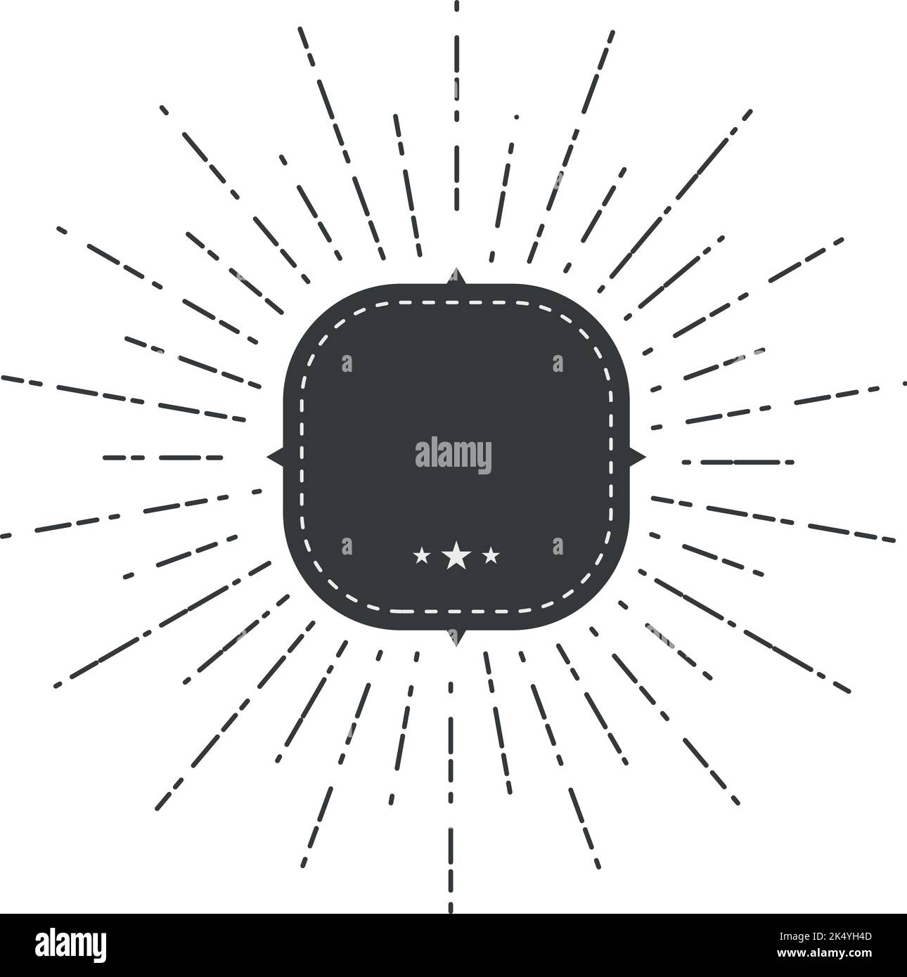 Modèle de badge rétro avec rayons éclatements décoratifs Illustration de Vecteur