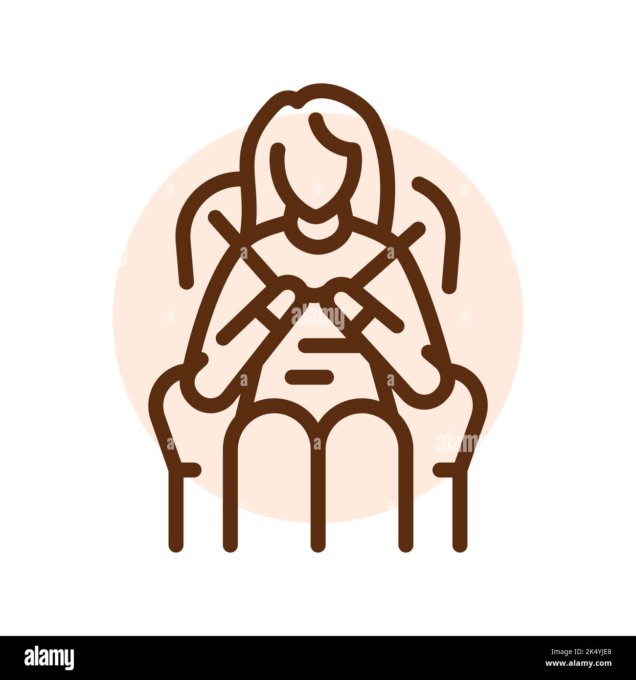 Femme icône de la ligne de tricot. Routine. Illustration de Vecteur