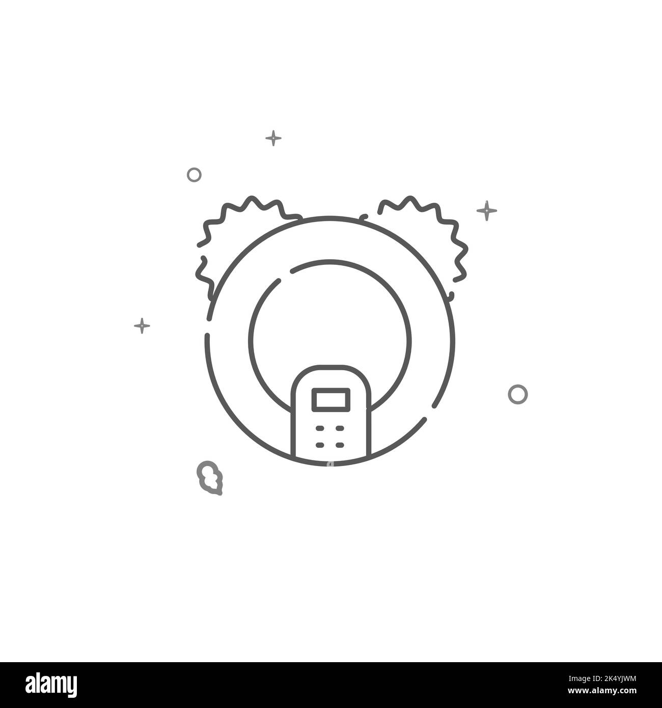 Icône de ligne vectorielle simple pour robot-aspirateur. Symbole, pictogramme, panneau isolé sur fond blanc. Contour modifiable. Régler l'épaisseur de ligne. Illustration de Vecteur