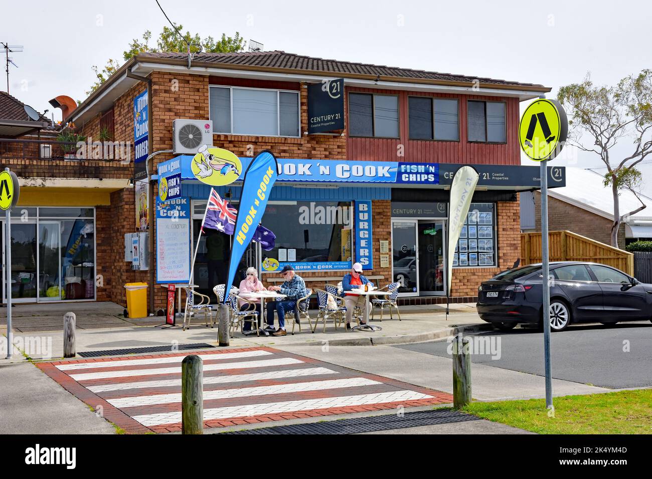 Fish and Chip Shop sur Marine Drive à Tea Gardens, Nouvelle-Galles du Sud, Australie. Banque D'Images