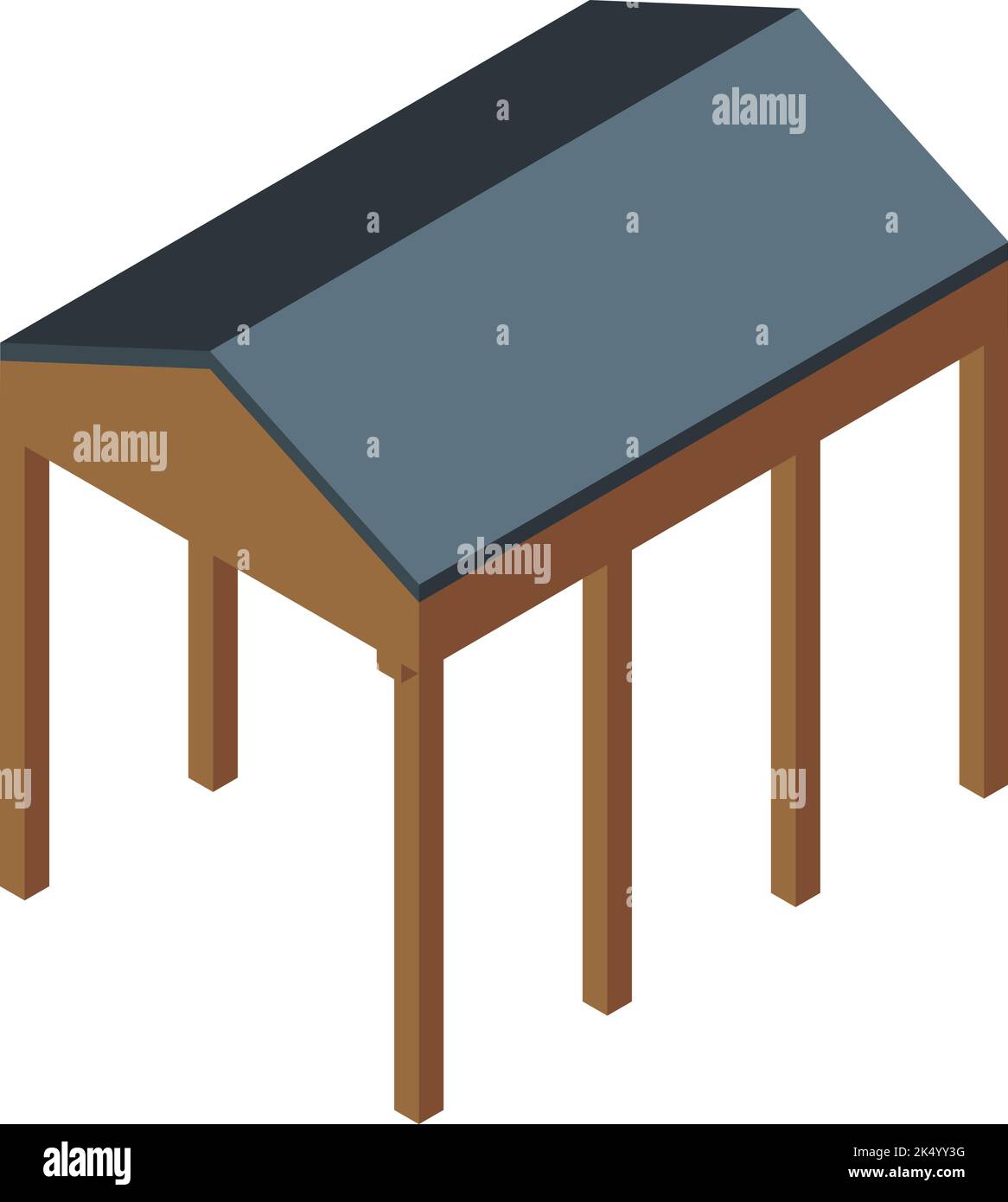 Vecteur isométrique de l'icône d'auvent de ferme. Balle de foin. Champ sec Illustration de Vecteur