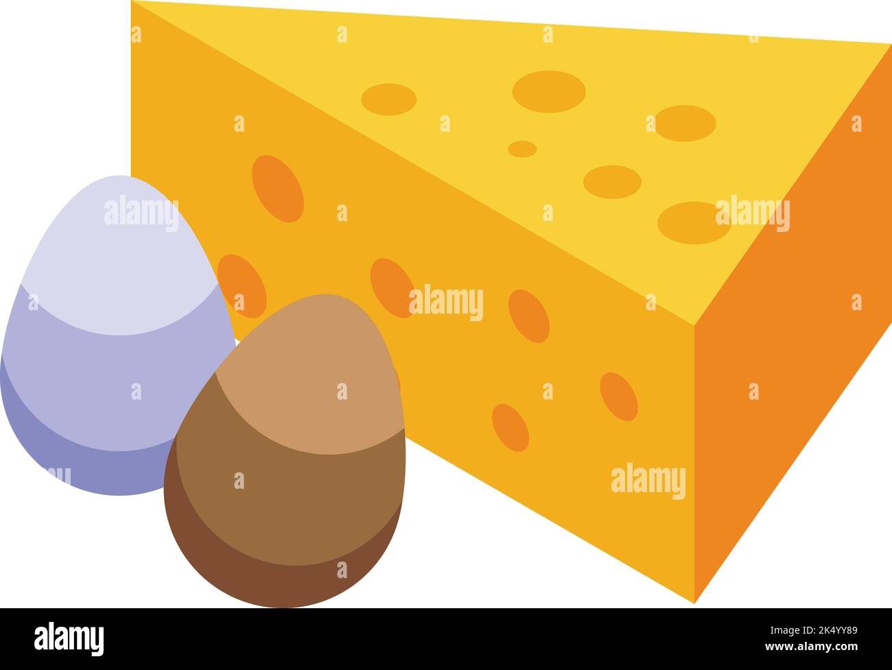 Symbole de l'œuf de fromage de ferme, vecteur isométrique. Balle de foin. Pile de piles Illustration de Vecteur