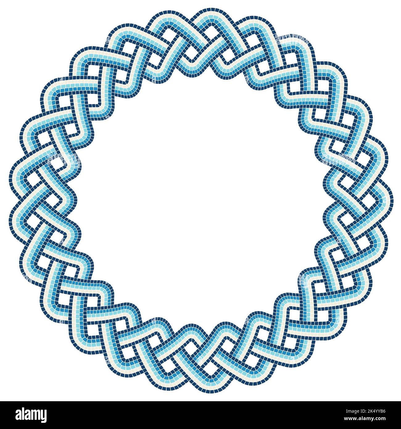 Cadre en mosaïque antique. Décoration décorative en pierre antique. Illustration de Vecteur