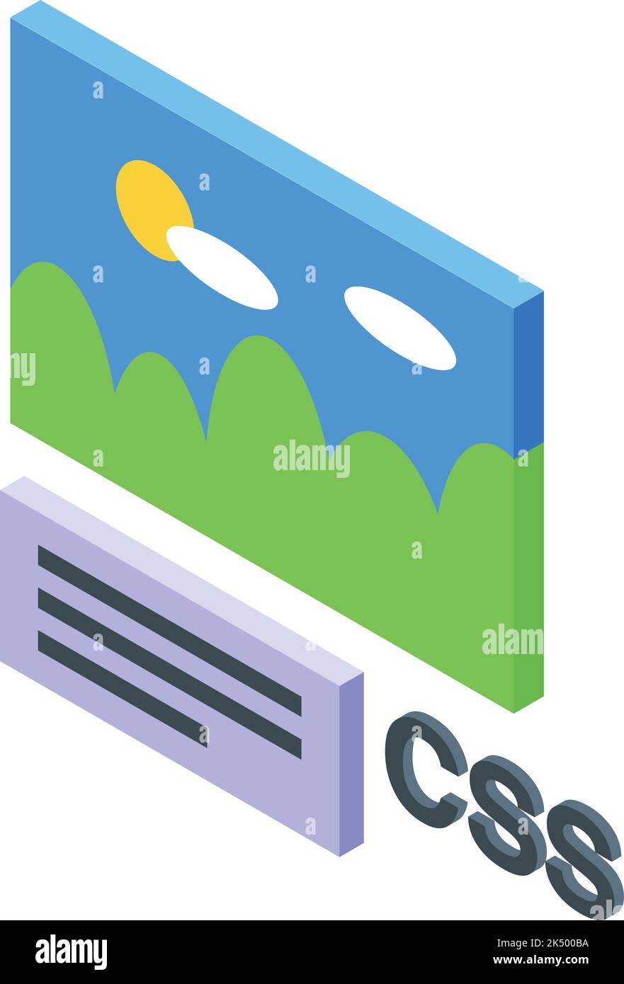 Vecteur isométrique de l'icône de développement CMS. Conception Web. Marketing logiciel Illustration de Vecteur