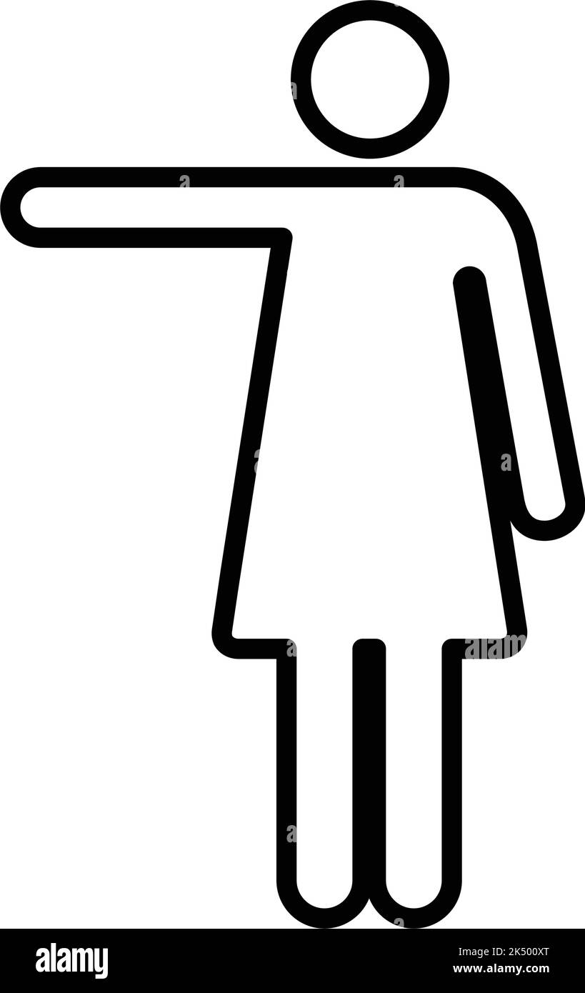 Femme à bras ouverts icône vecteur femelle avec le symbole des mains levées dans une illustration de pictogramme de glyphe Illustration de Vecteur