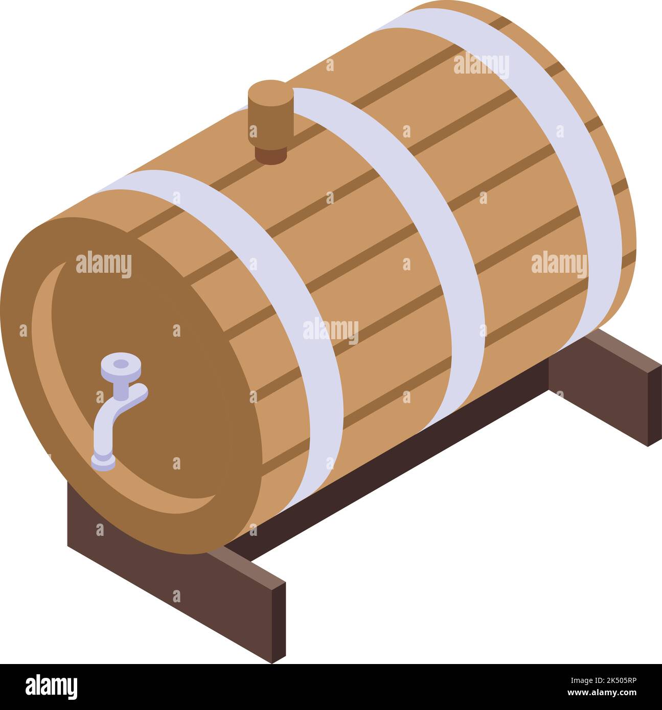 Symbole de bouteille de vin en bois vecteur isométrique. Alcool de fête. Santé des femmes Illustration de Vecteur