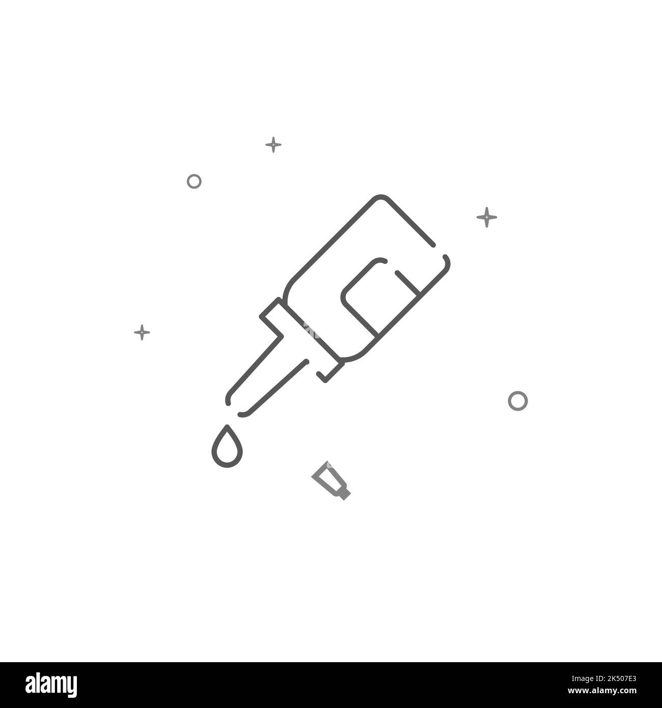 Icône de ligne vectorielle simple de la bouteille de gouttes pour les yeux. Symbole, pictogramme, panneau isolé sur fond blanc. Contour modifiable. Régler l'épaisseur de ligne. Illustration de Vecteur