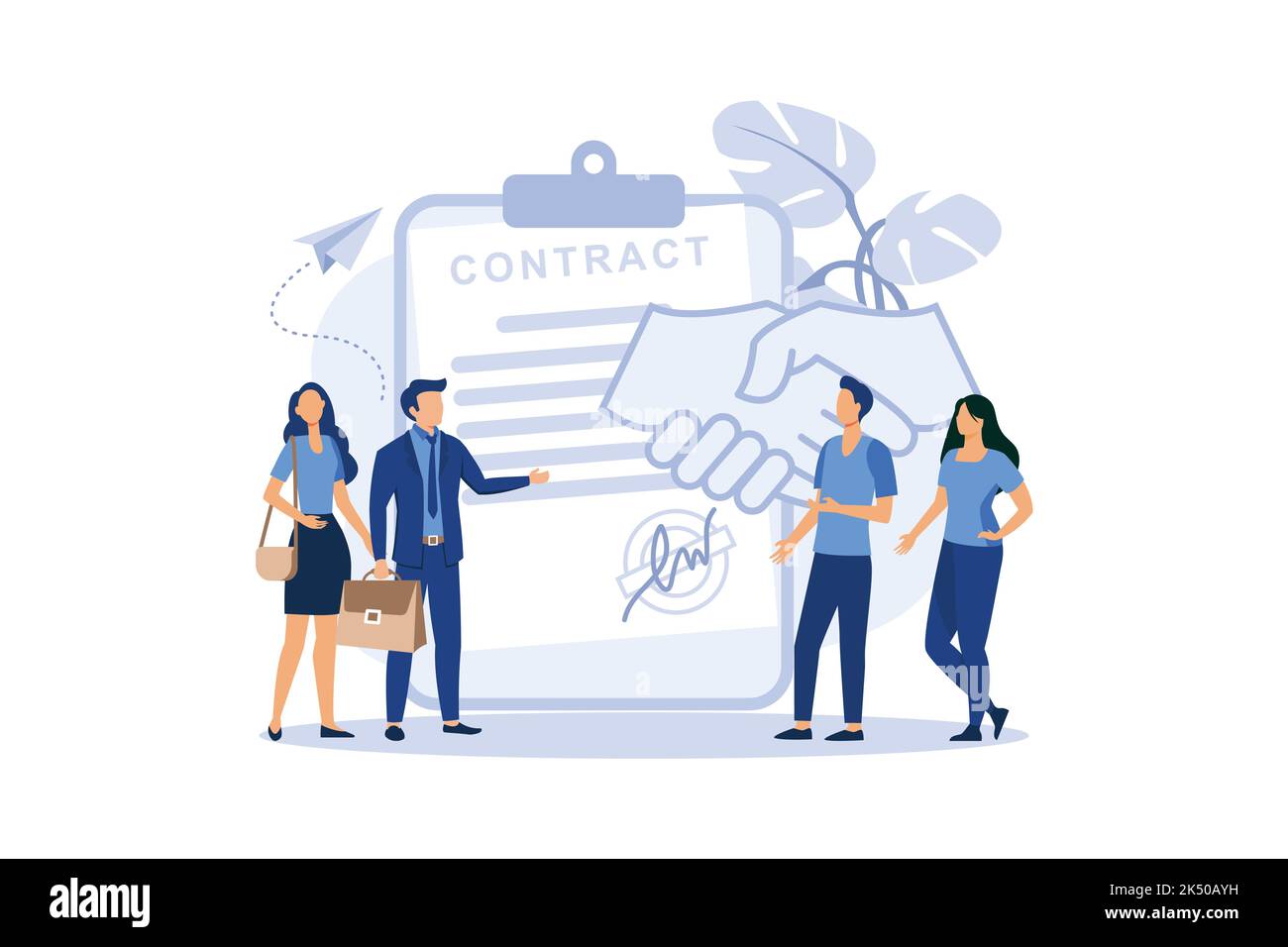 poignée de main, conclusion d'un contrat, partenariat réussi, coopération plat dessin moderne Illustration de Vecteur