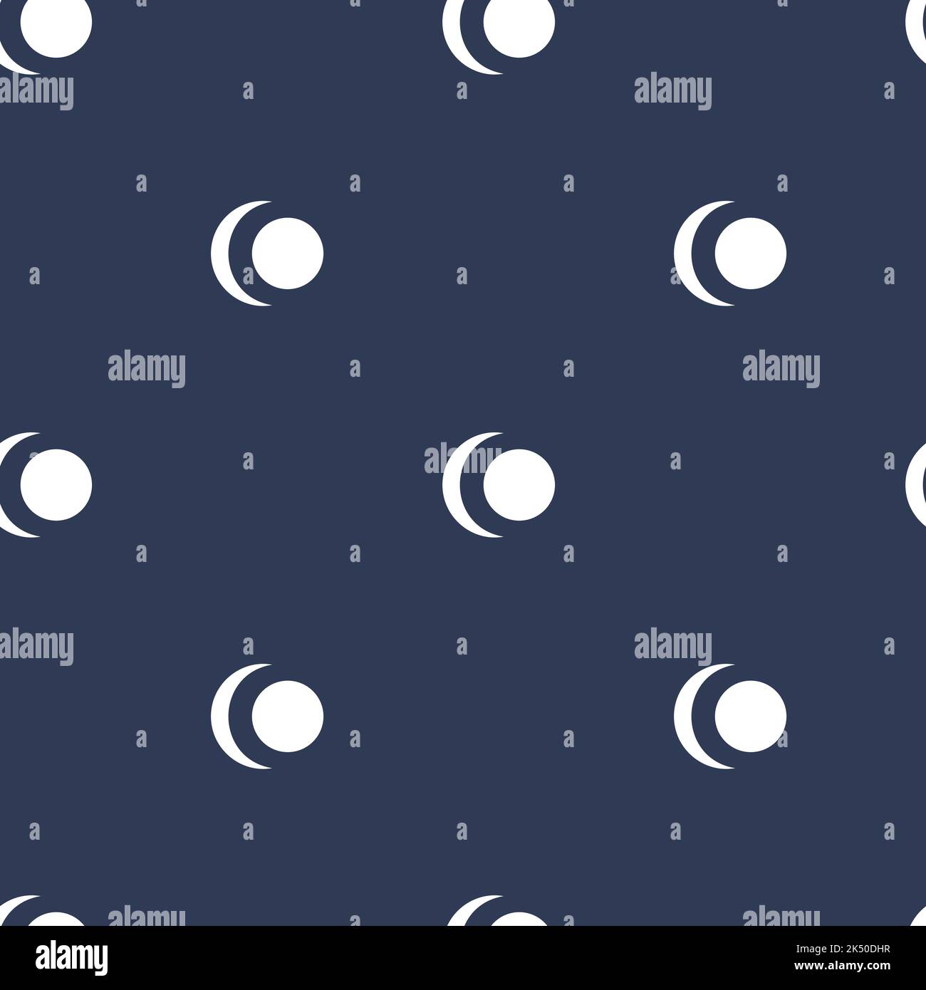 Motif monochrome sans couture avec lune blanche et étoiles Illustration de Vecteur