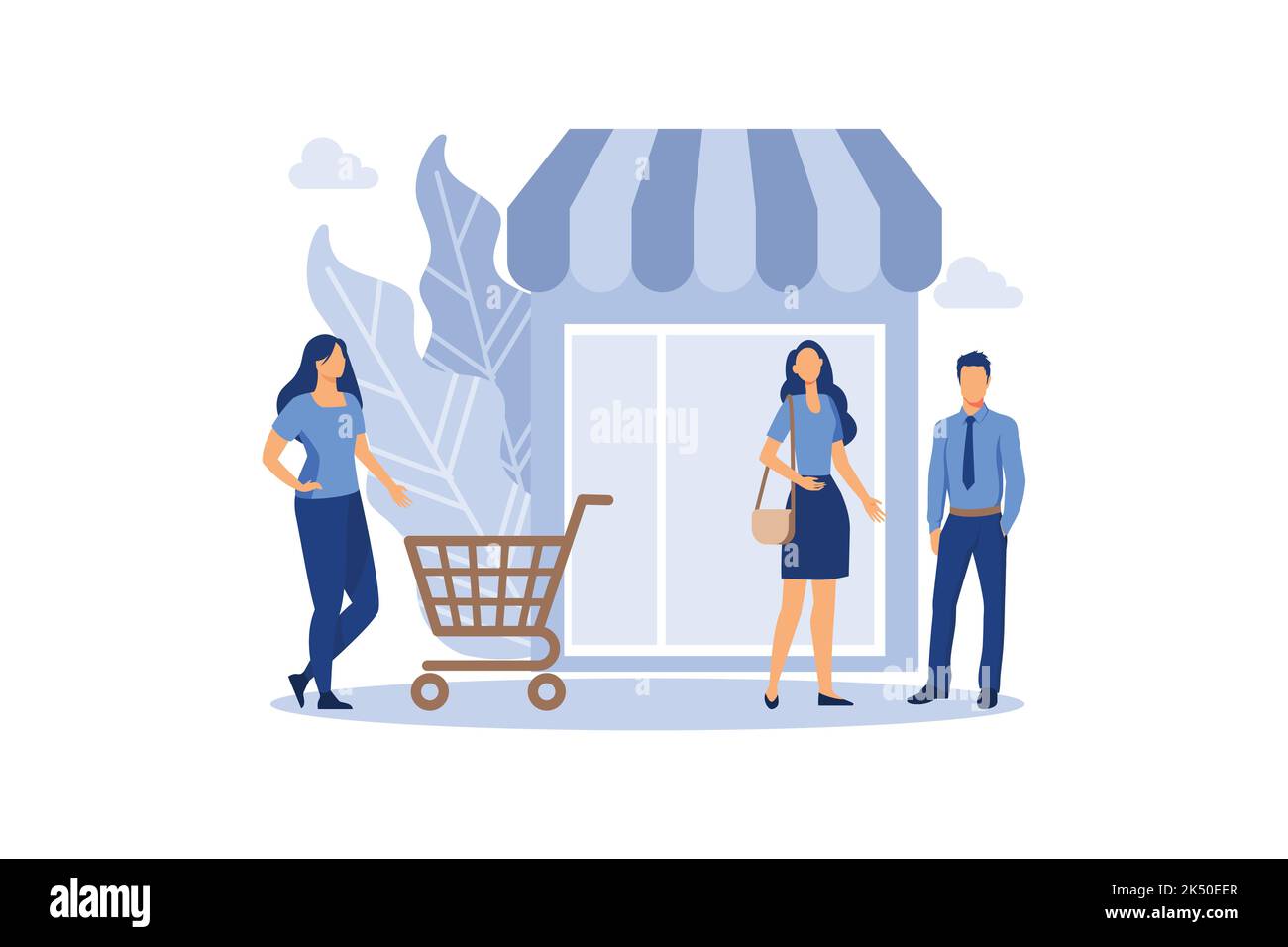 divers magasins, rabais, achat de biens et cadeaux, investir dans l'immobilier, shopping concept vecteur plat design moderne illustration Illustration de Vecteur